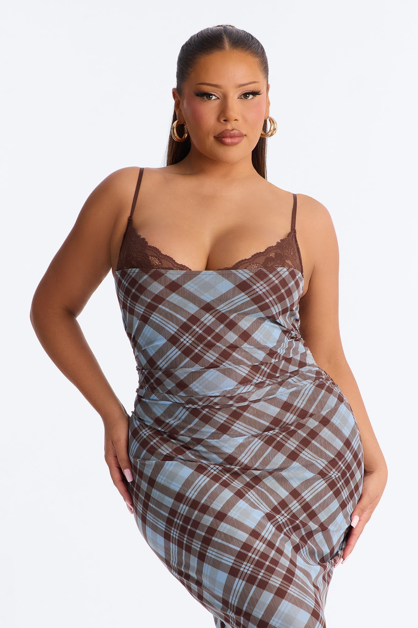 Photo Op Mesh Maxi Dress - Blue/combo NEWFASHIONEDGE