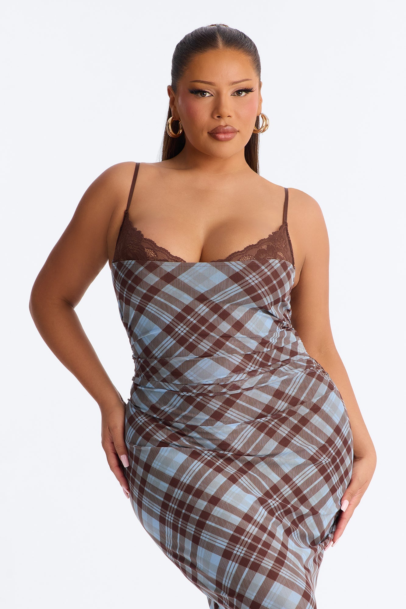 Photo Op Mesh Maxi Dress - Blue/combo