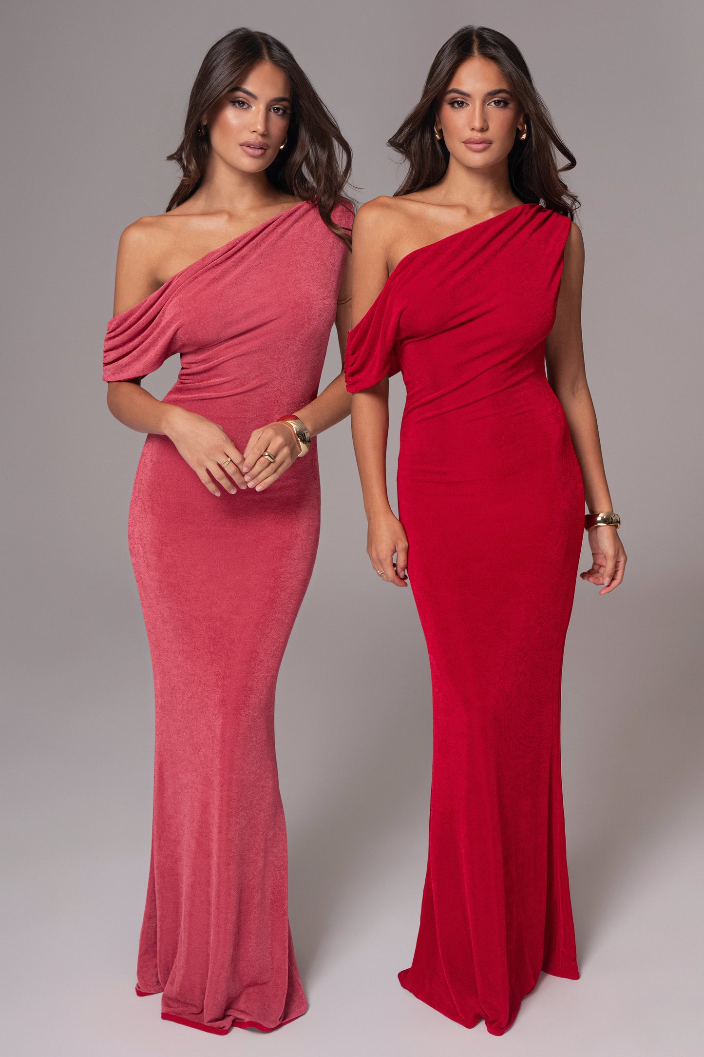 Berry/Red Classic Elegance Reversible Maxi Dress JLUXLABEL