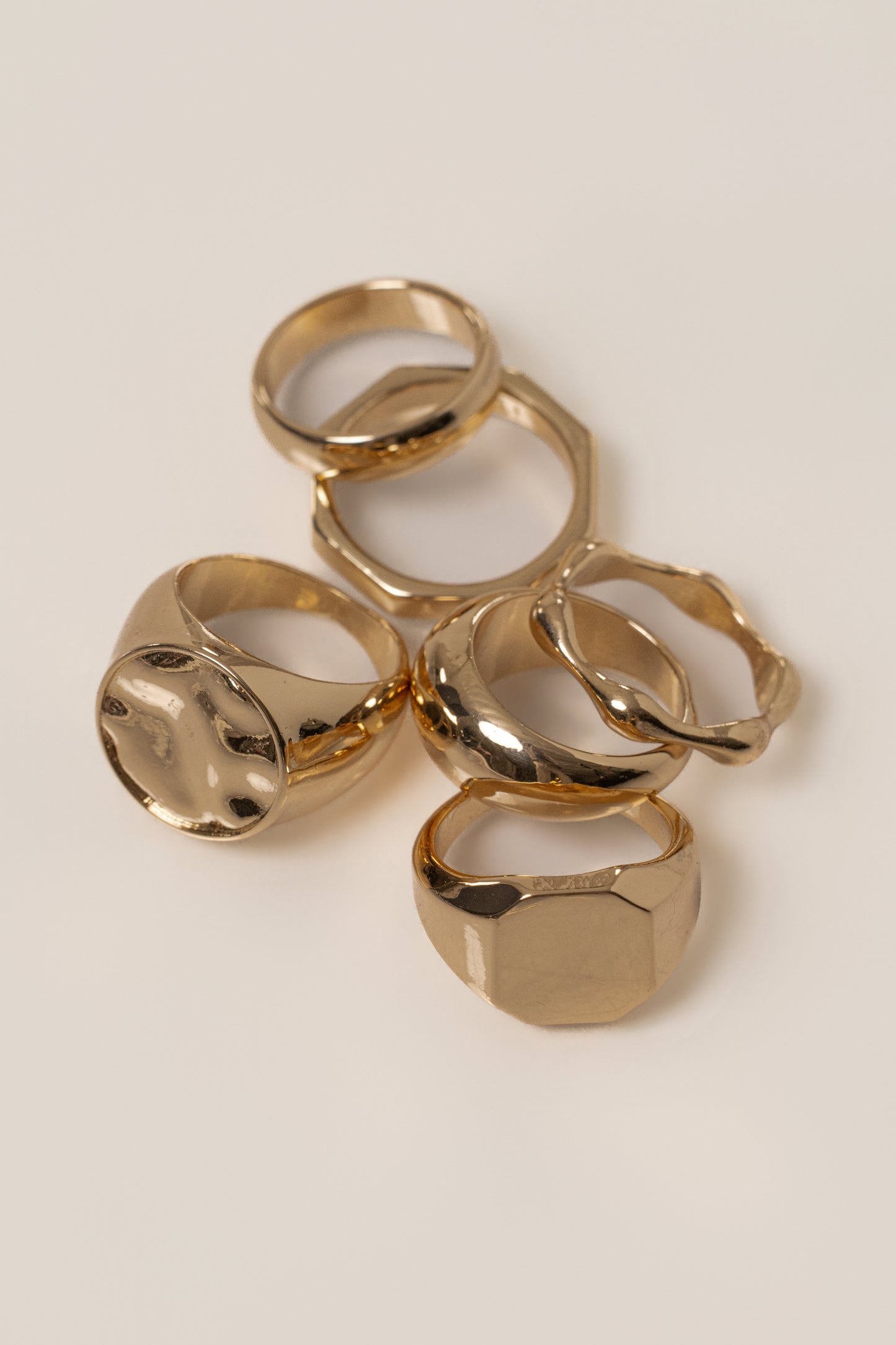 Gold  Alba 6 Ring Set JLUXLABEL