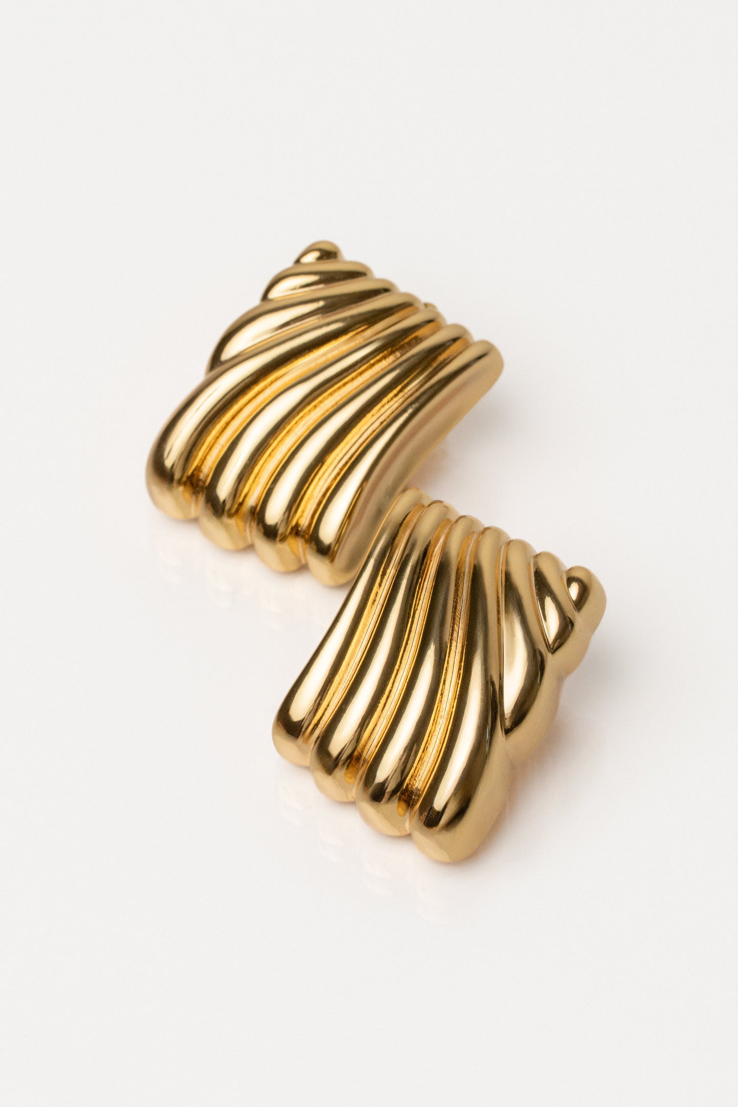 Gold Square Texture Earrings JLUXLABEL