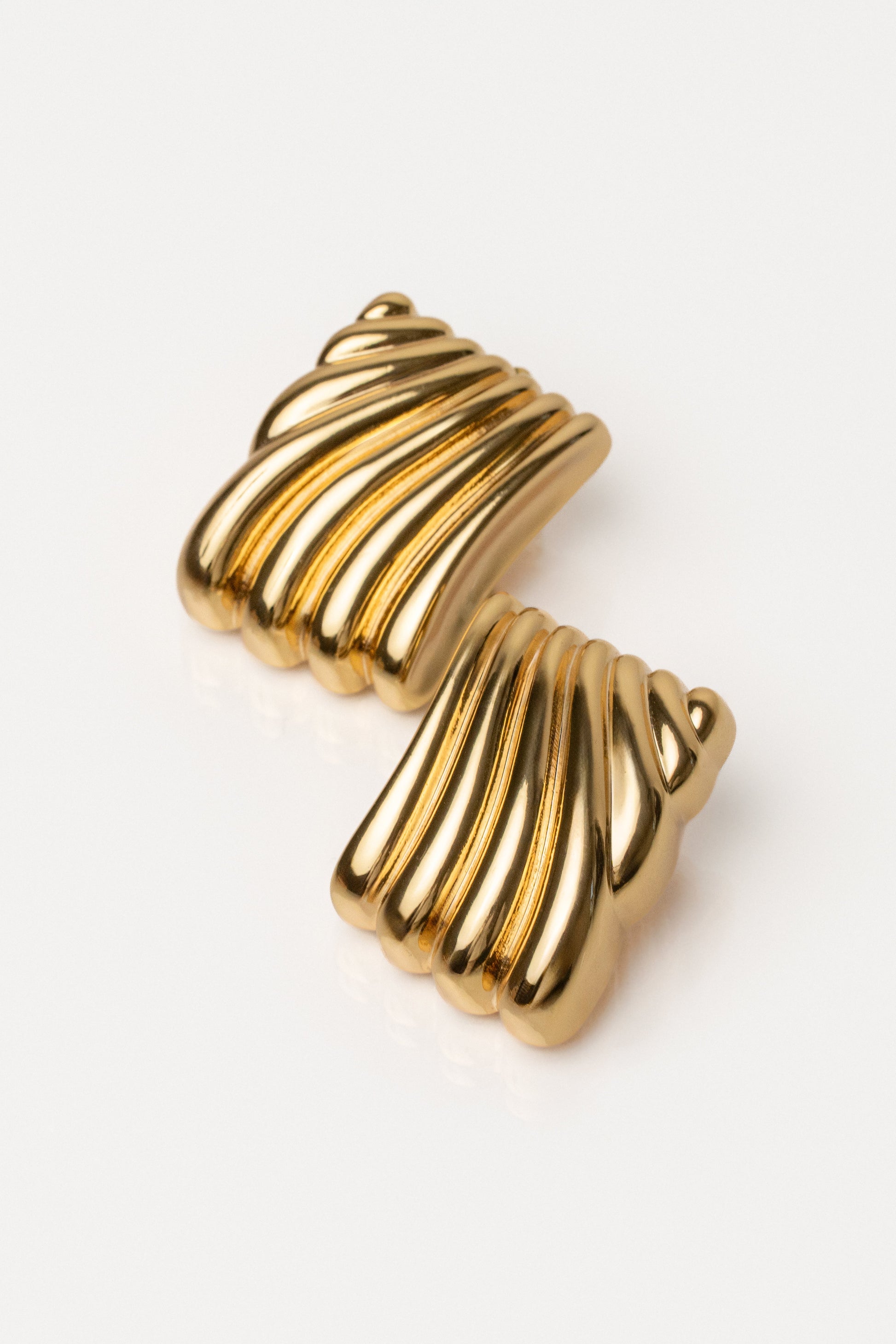 Gold Square Texture Earrings JLUXLABEL