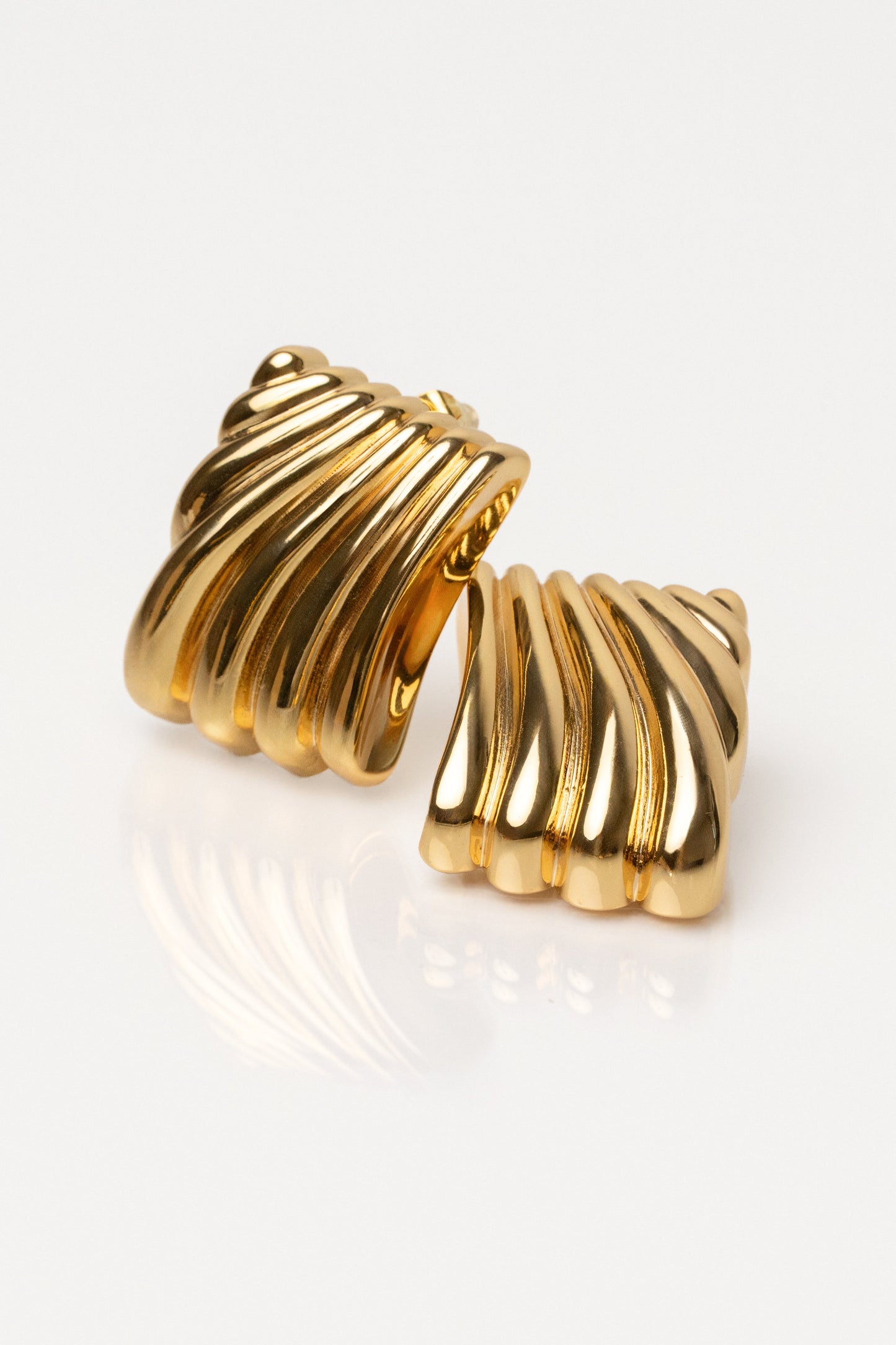 Gold Square Texture Earrings JLUXLABEL