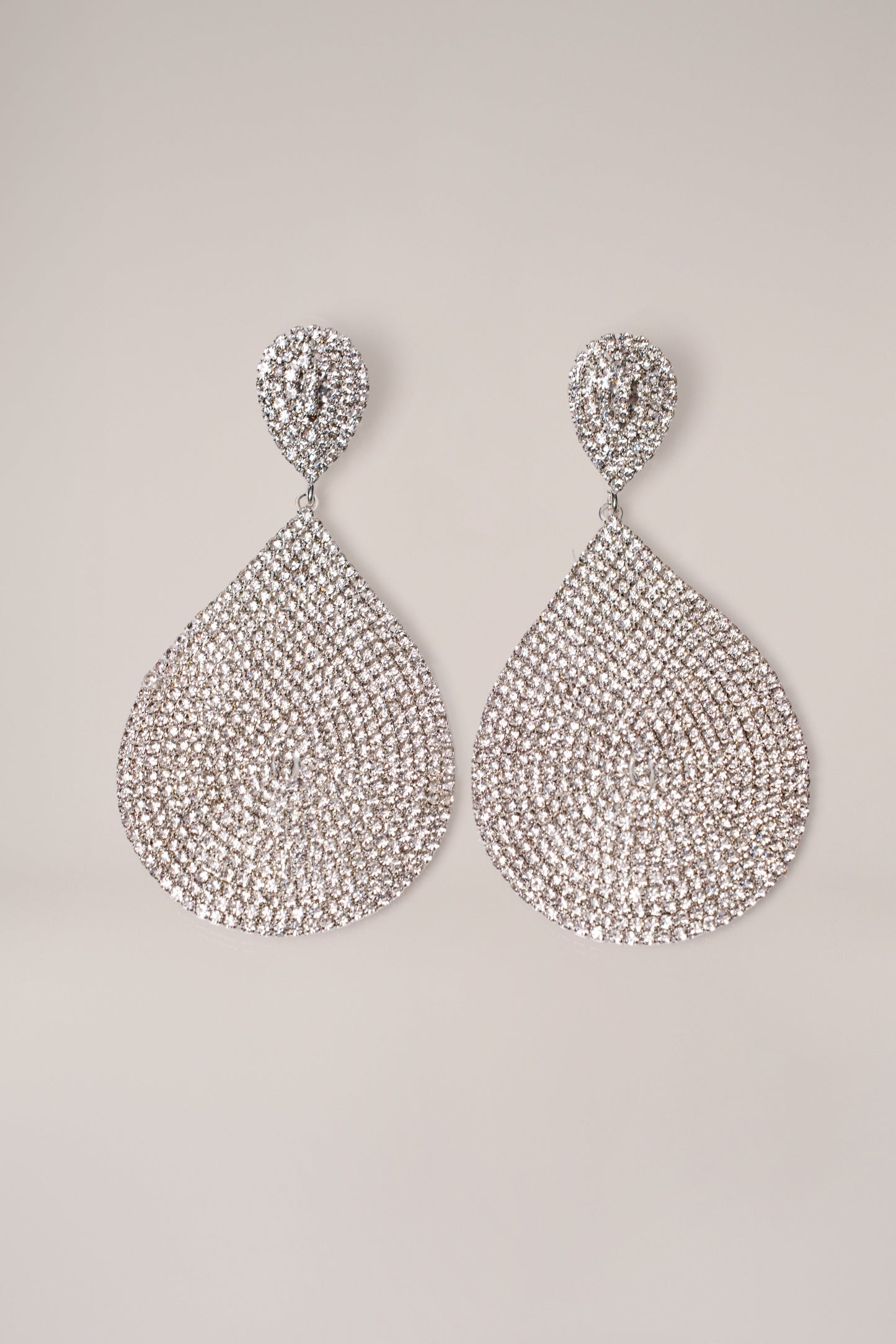Silver Statement Teardrop Earrings JLUXLABEL