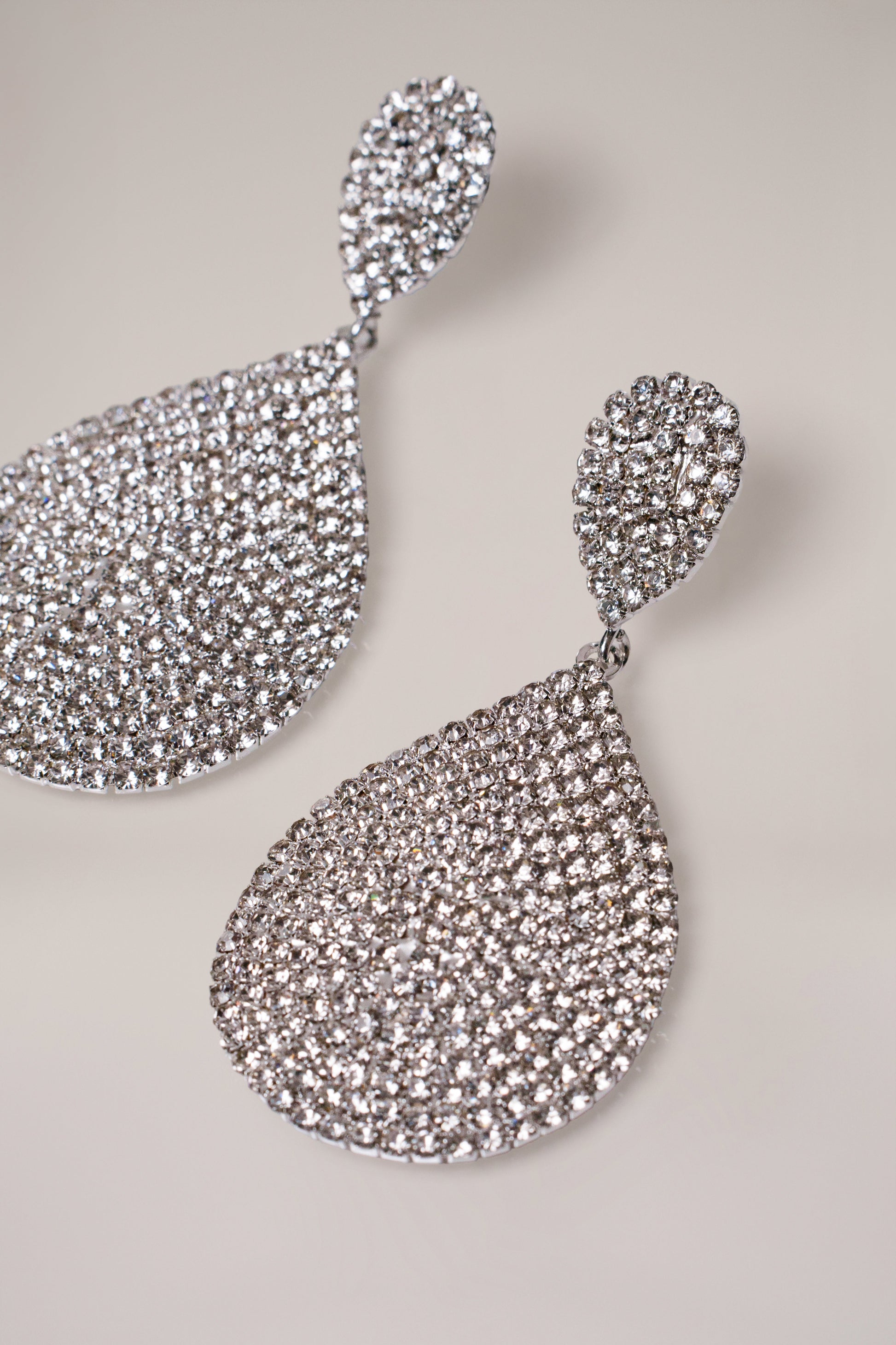 Silver Alexis Paved Dangle Earrings JLUXLABEL