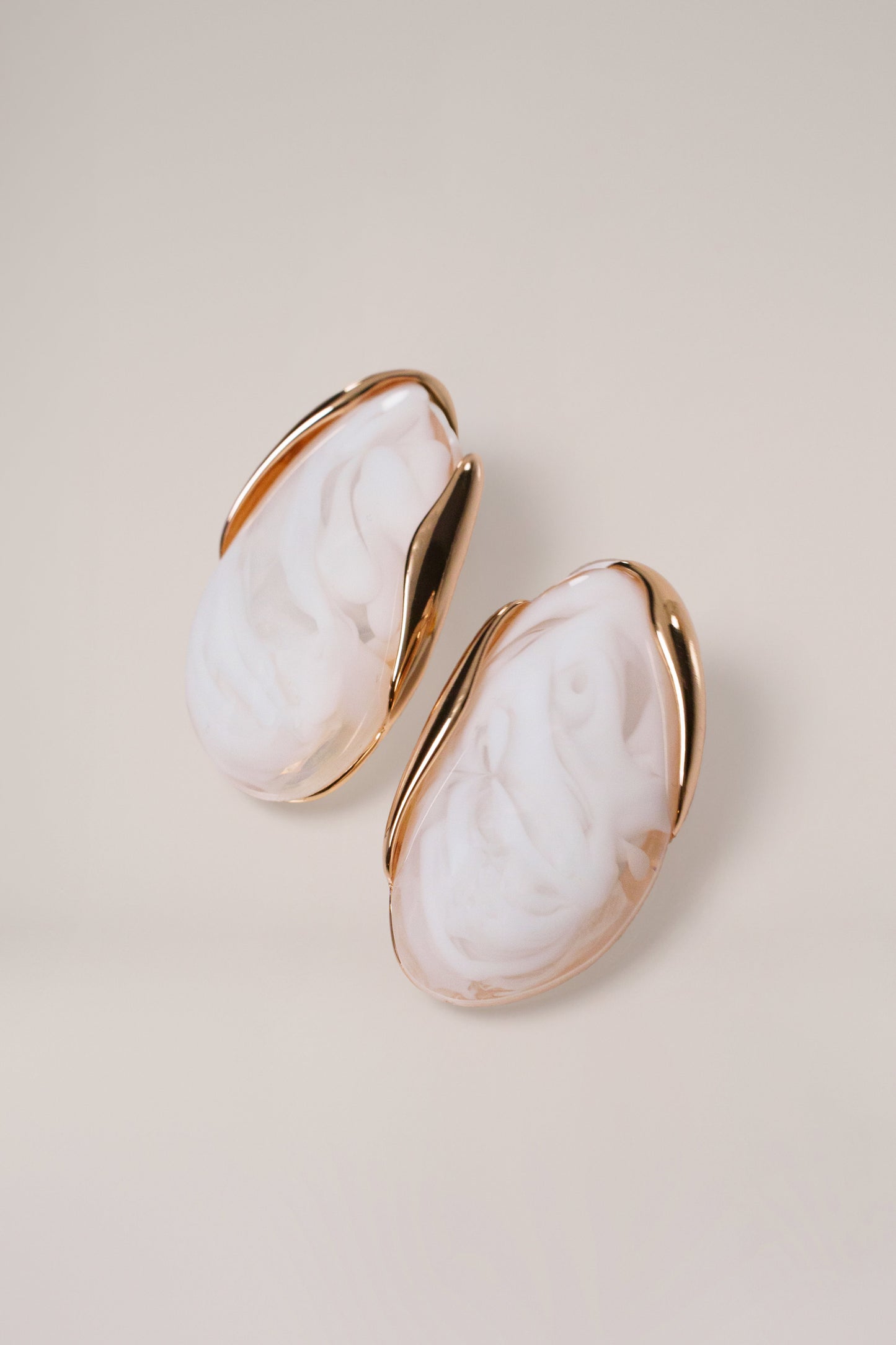 Gold Ethereal Marble Studs JLUXLABEL