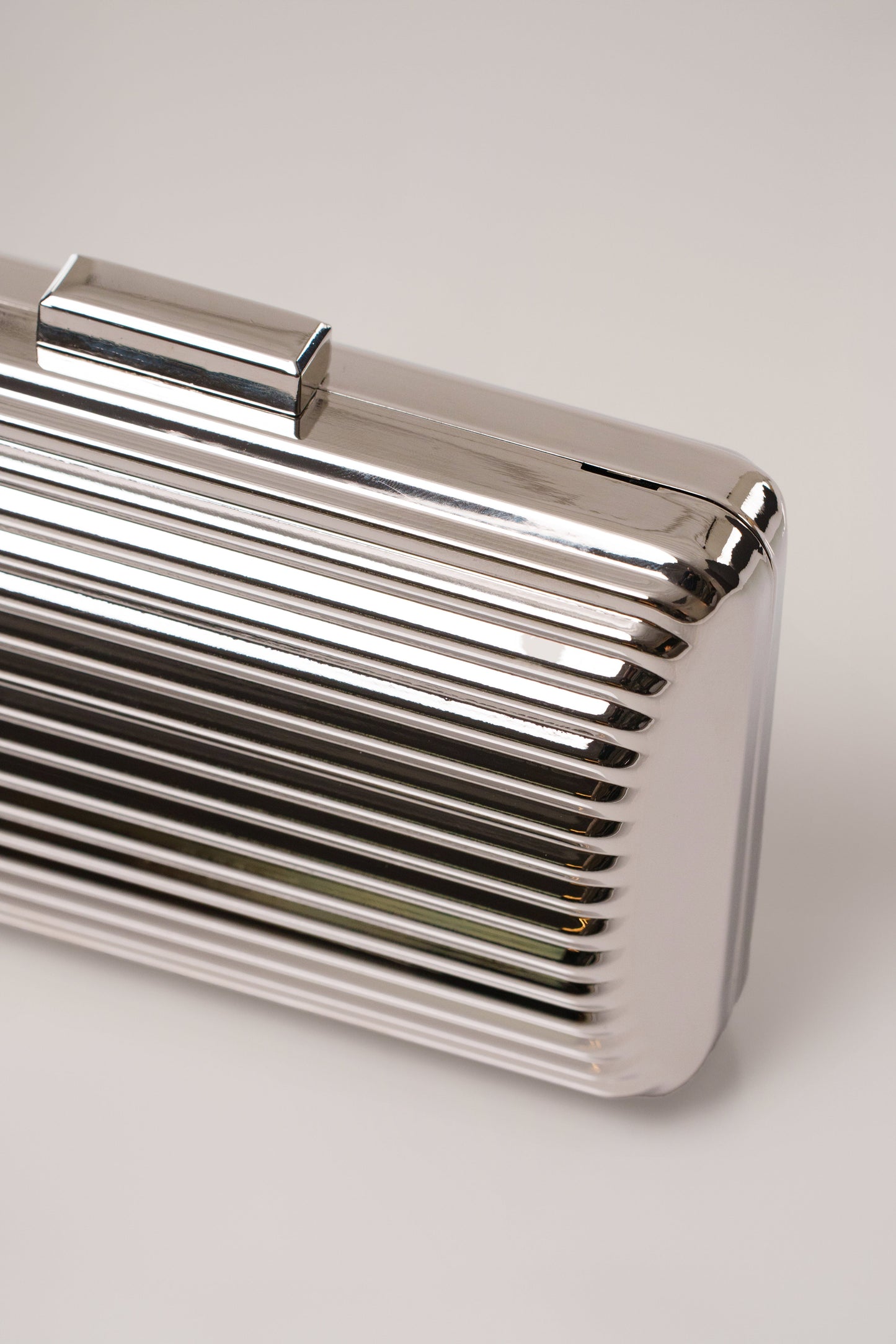 Silver Quinn Metallic Clutch JLUXLABEL