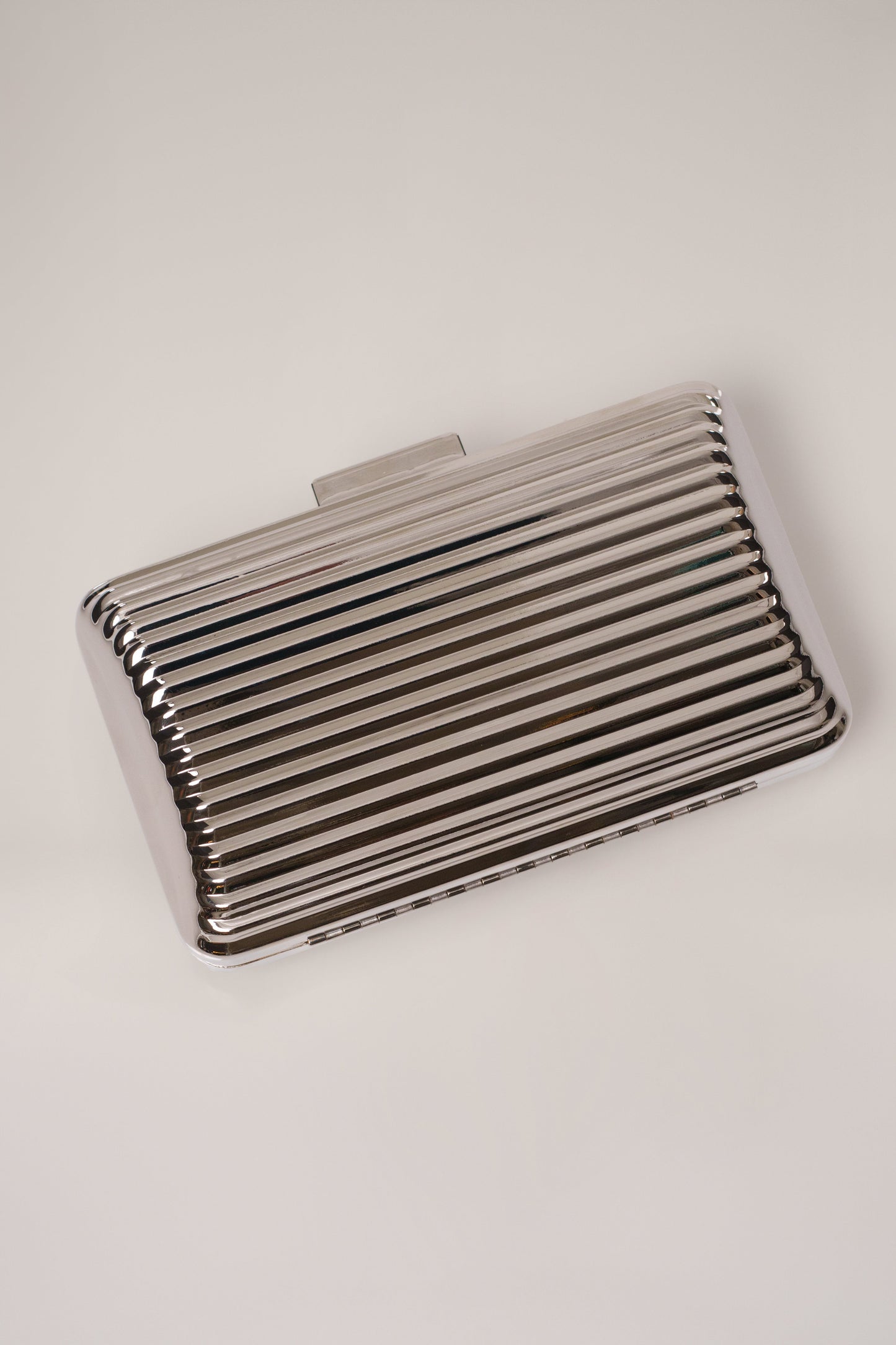 Silver Quinn Metallic Clutch JLUXLABEL