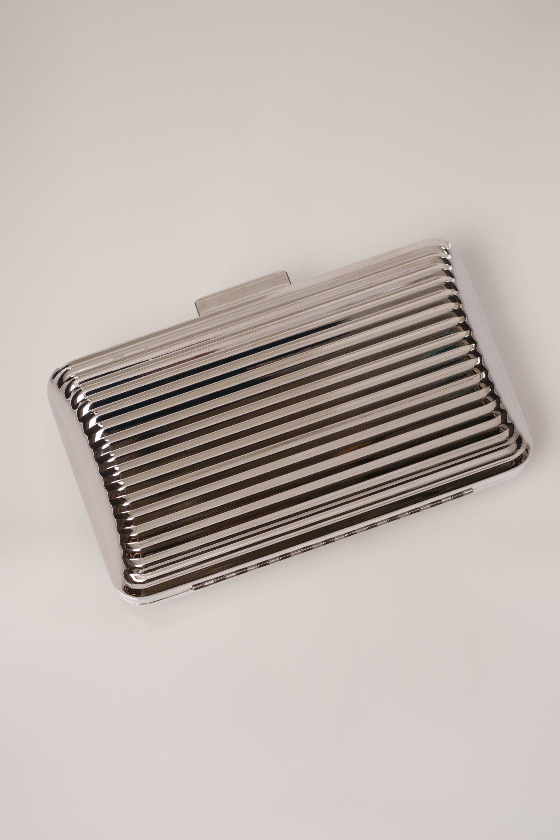 Silver Quinn Metallic Clutch JLUXLABEL