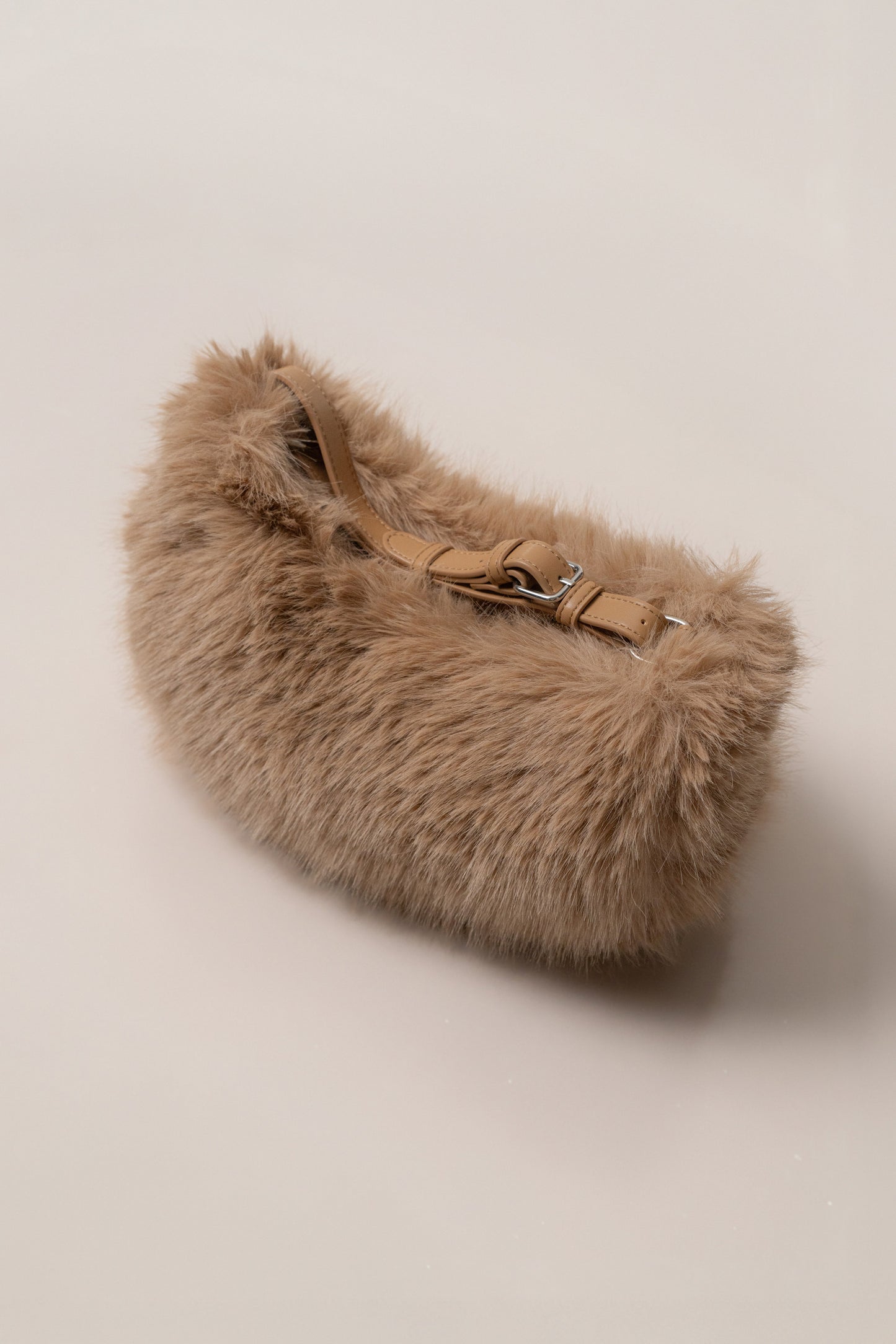 Beige Soft Season Faux Fur Bag JLUXLABEL