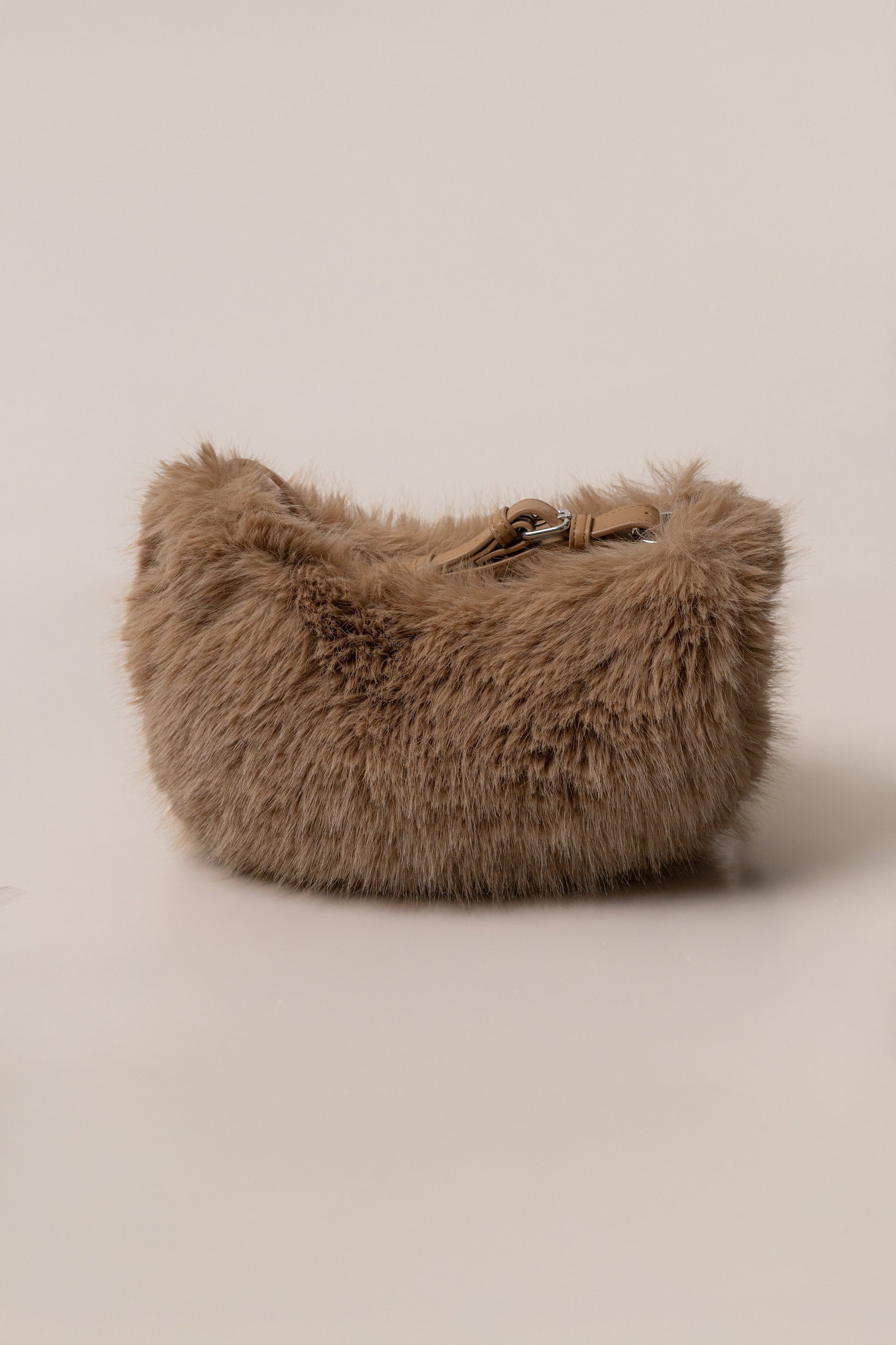 Beige Soft Season Faux Fur Bag JLUXLABEL