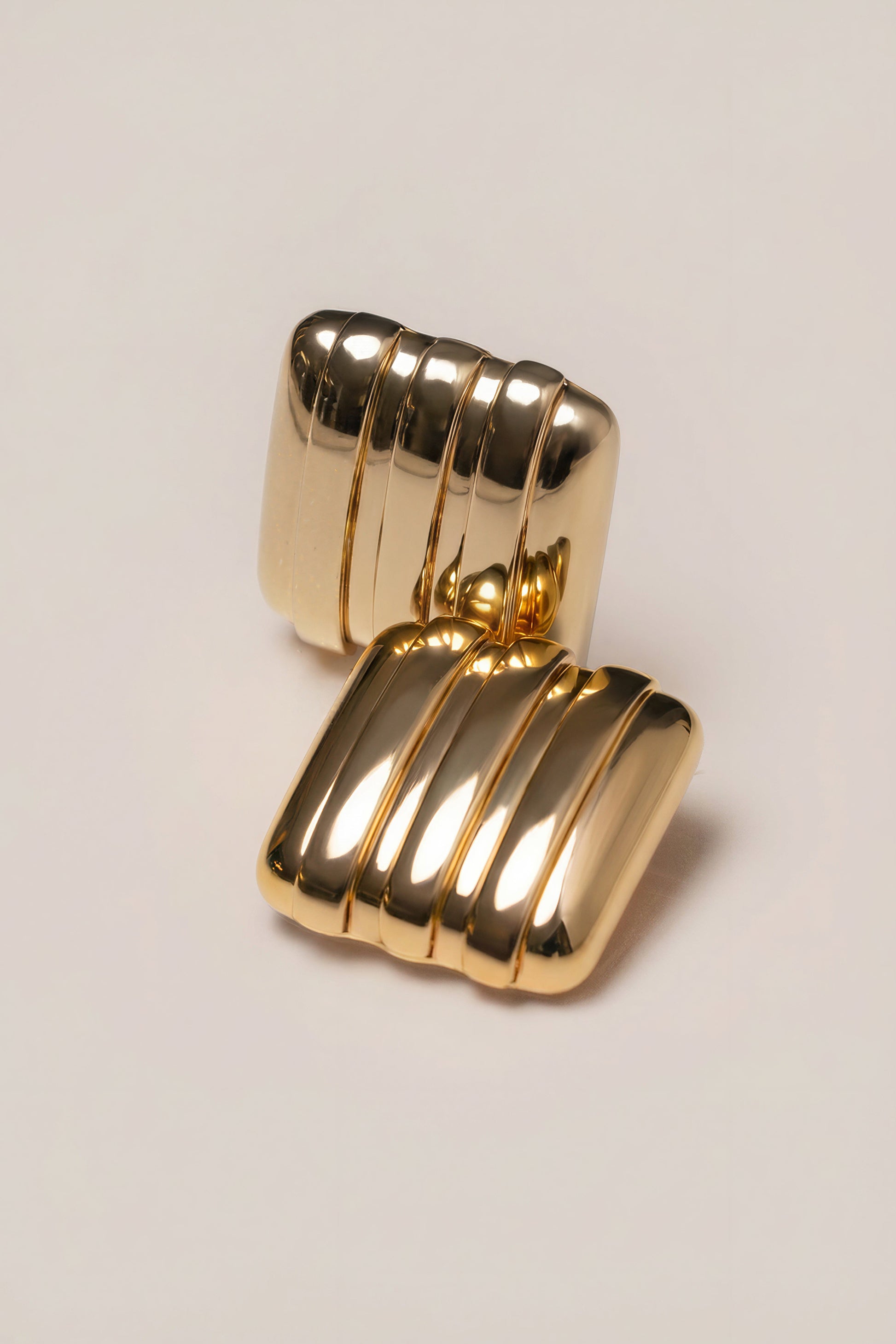 Gold  Sara Textured Earrings JLUXLABEL