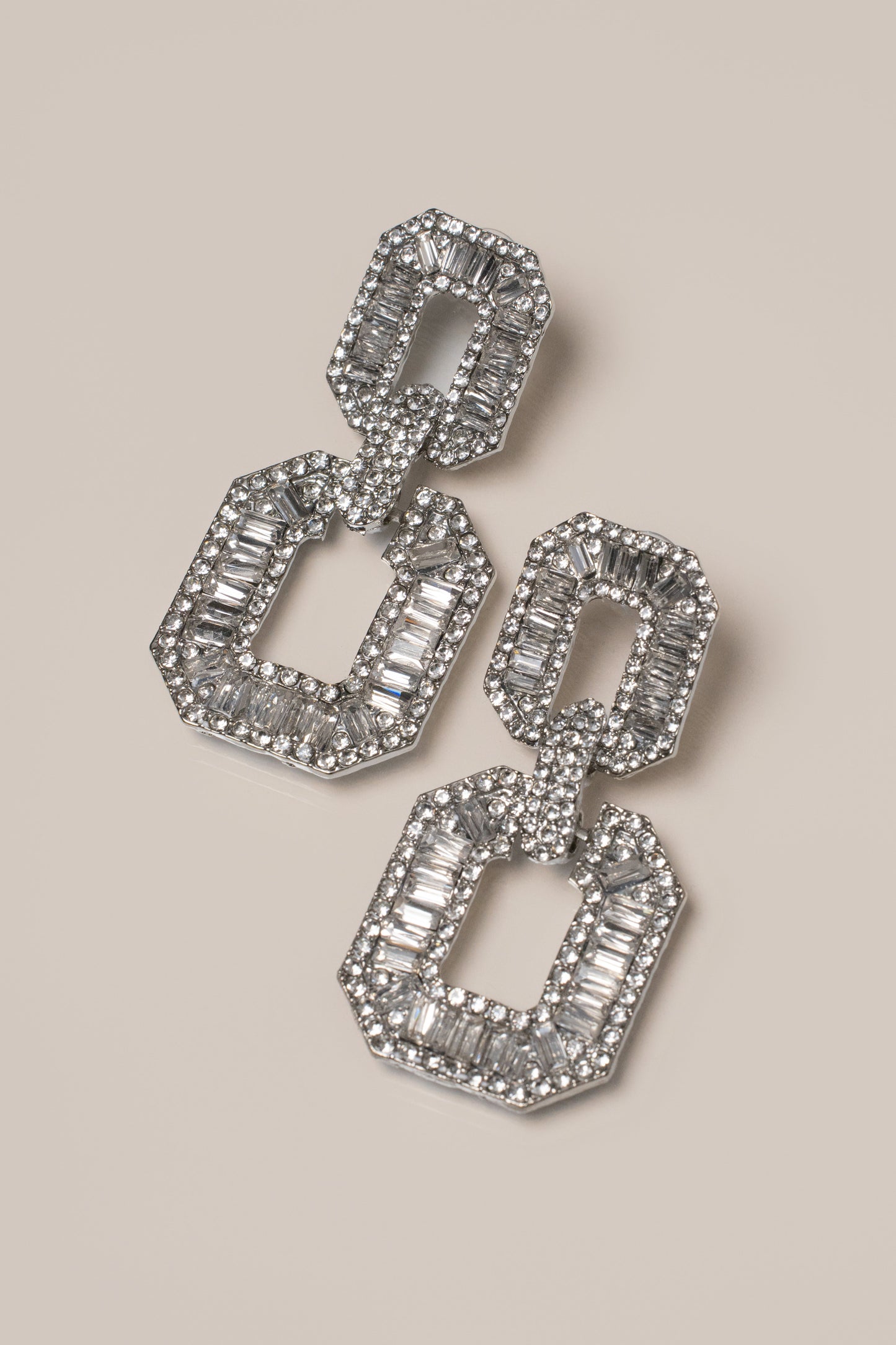 Silver Gleam Connection Earrings JLUXLABEL