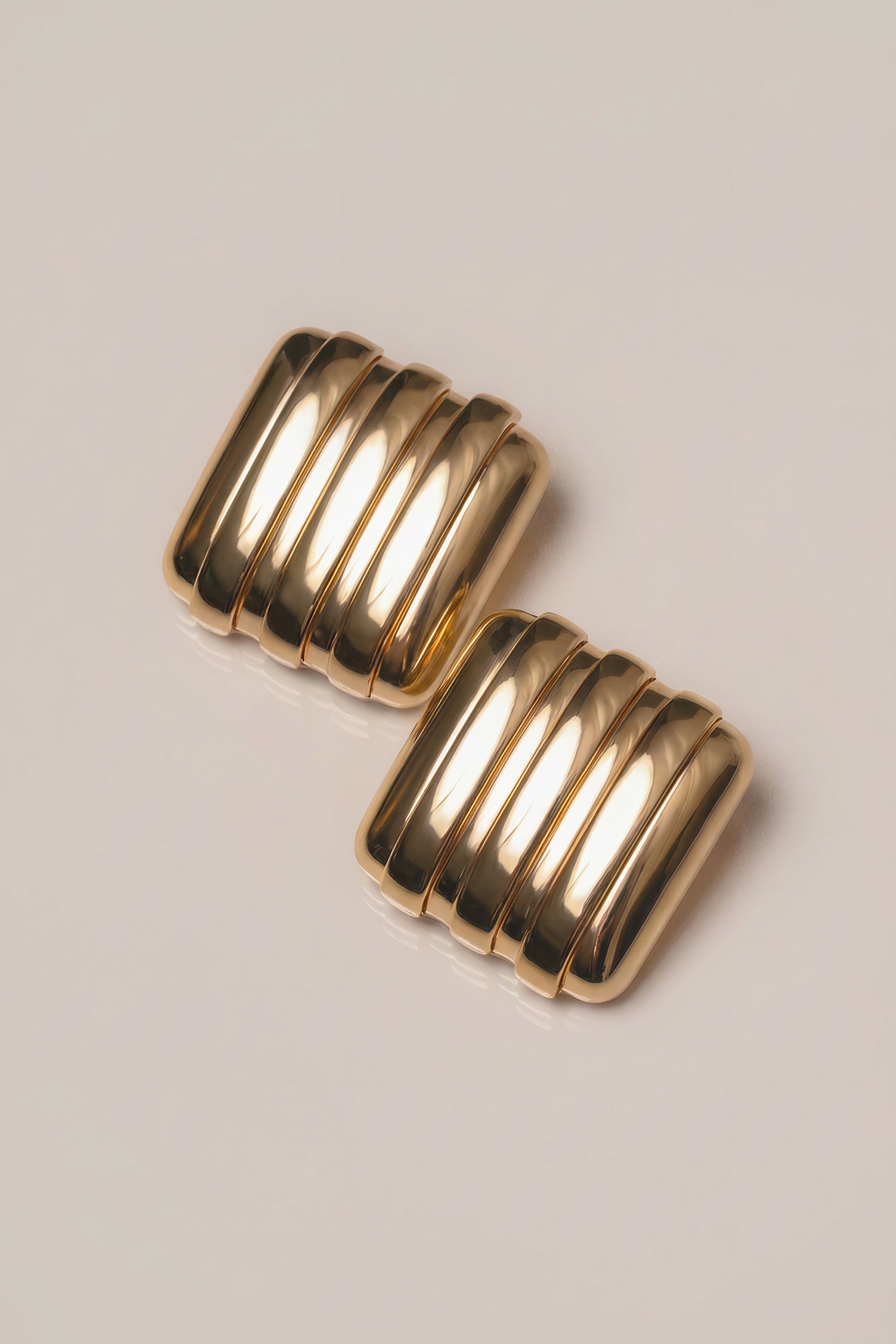 Gold  Sara Textured Earrings JLUXLABEL