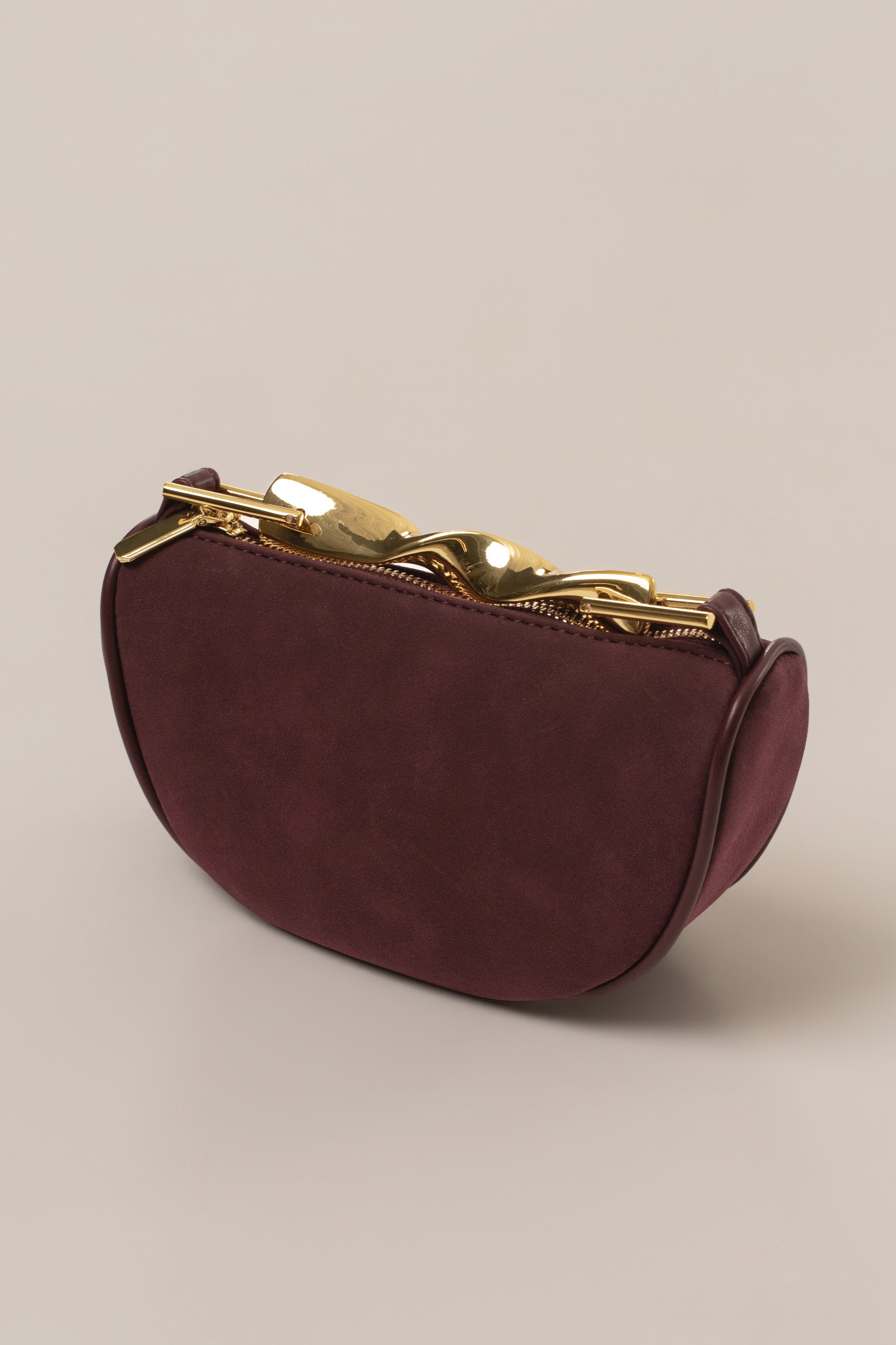 Burgundy Miami Crescent Handbag JLUXLABEL