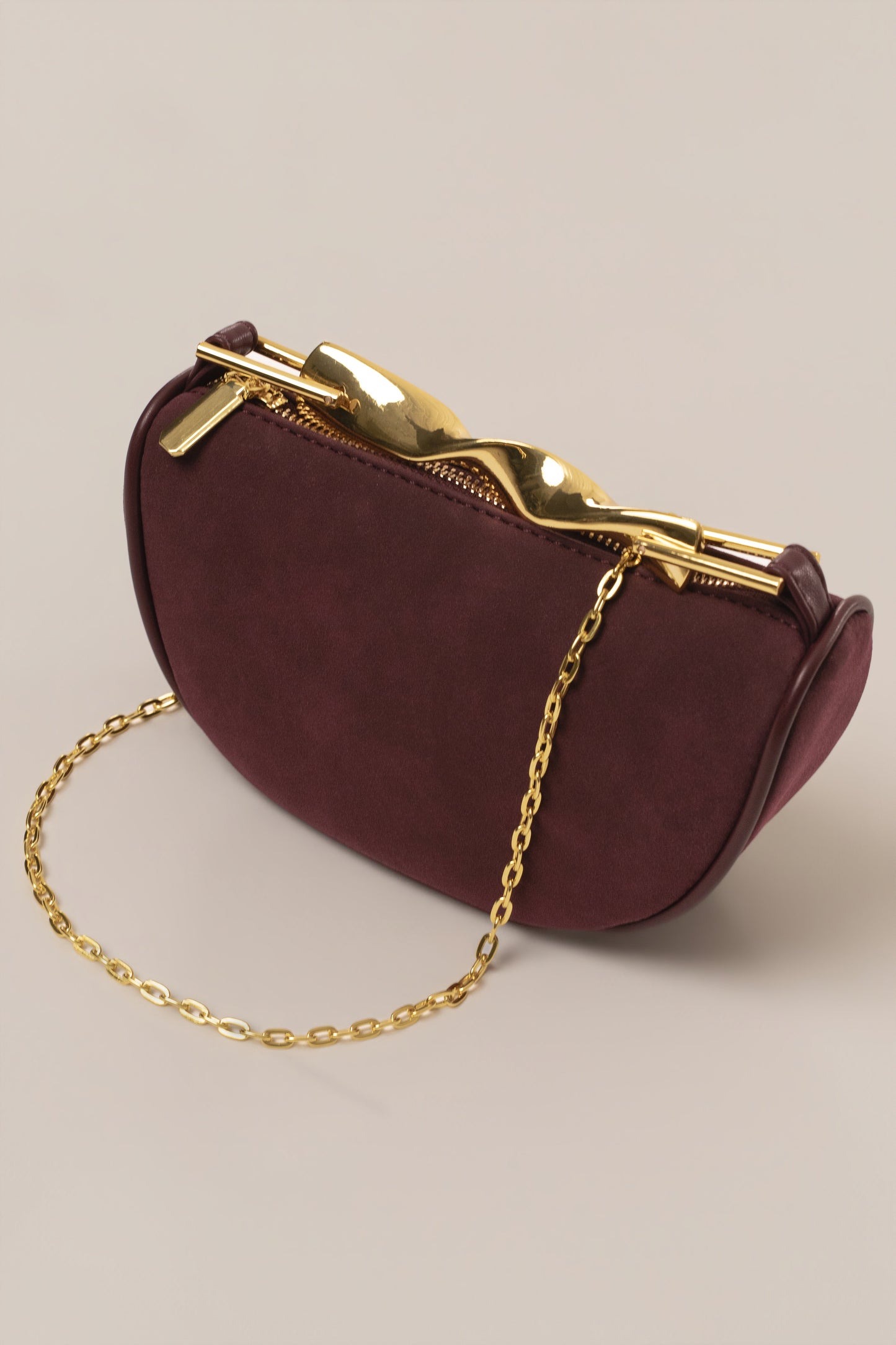 Burgundy Miami Crescent Handbag JLUXLABEL