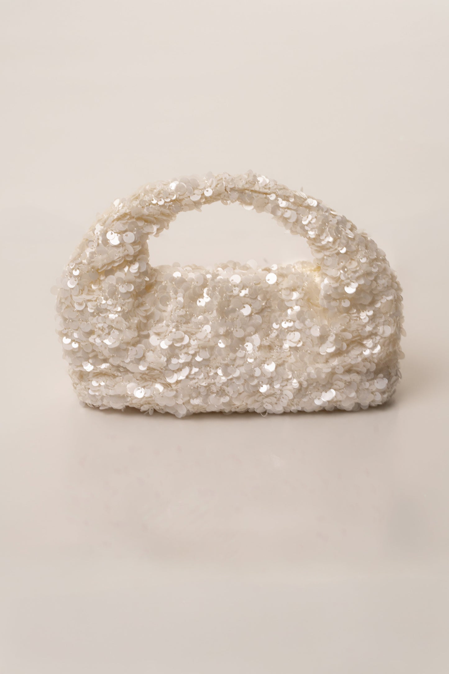 White Main Event Sequin Handbag