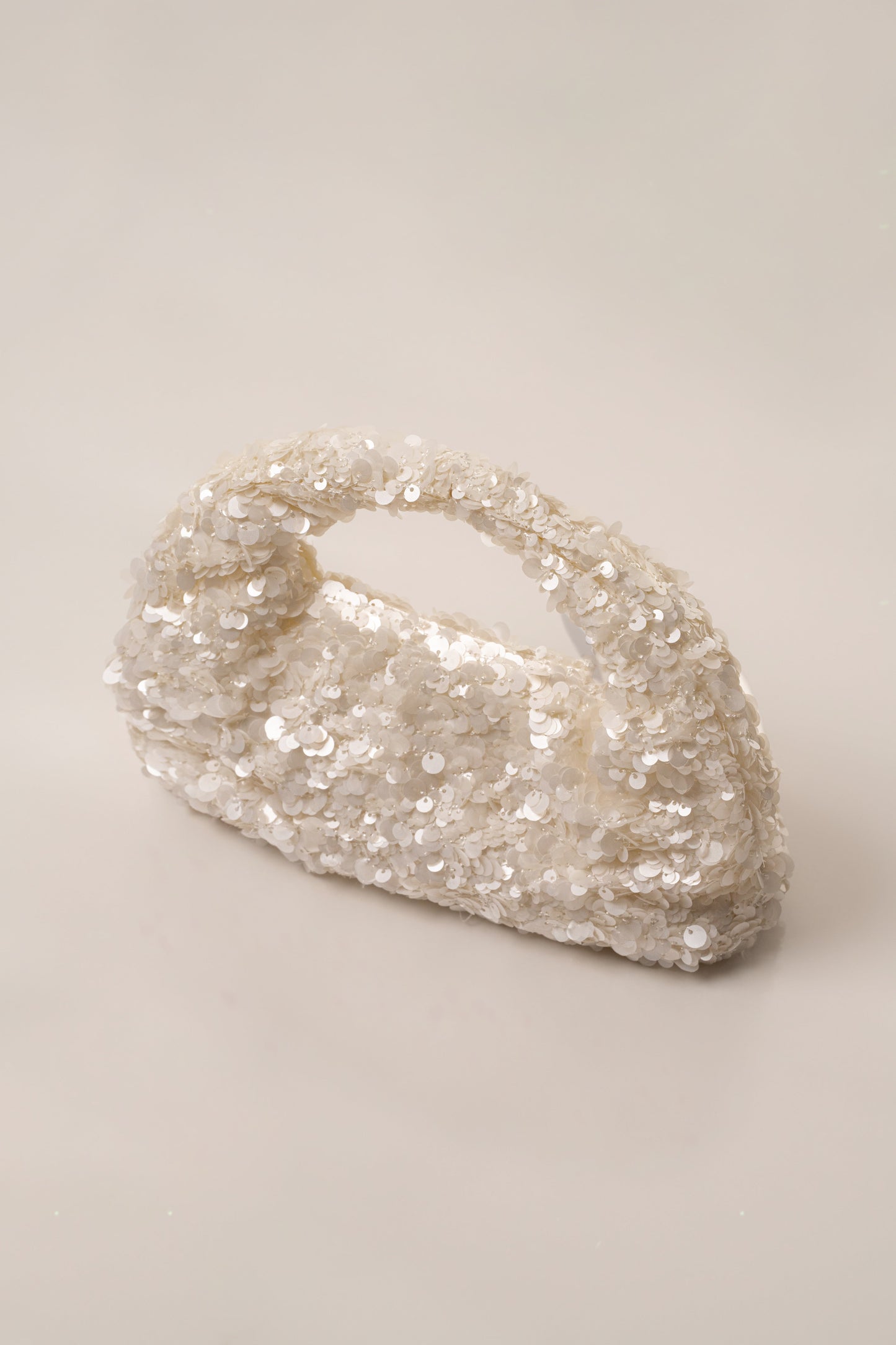 White Main Event Sequin Handbag