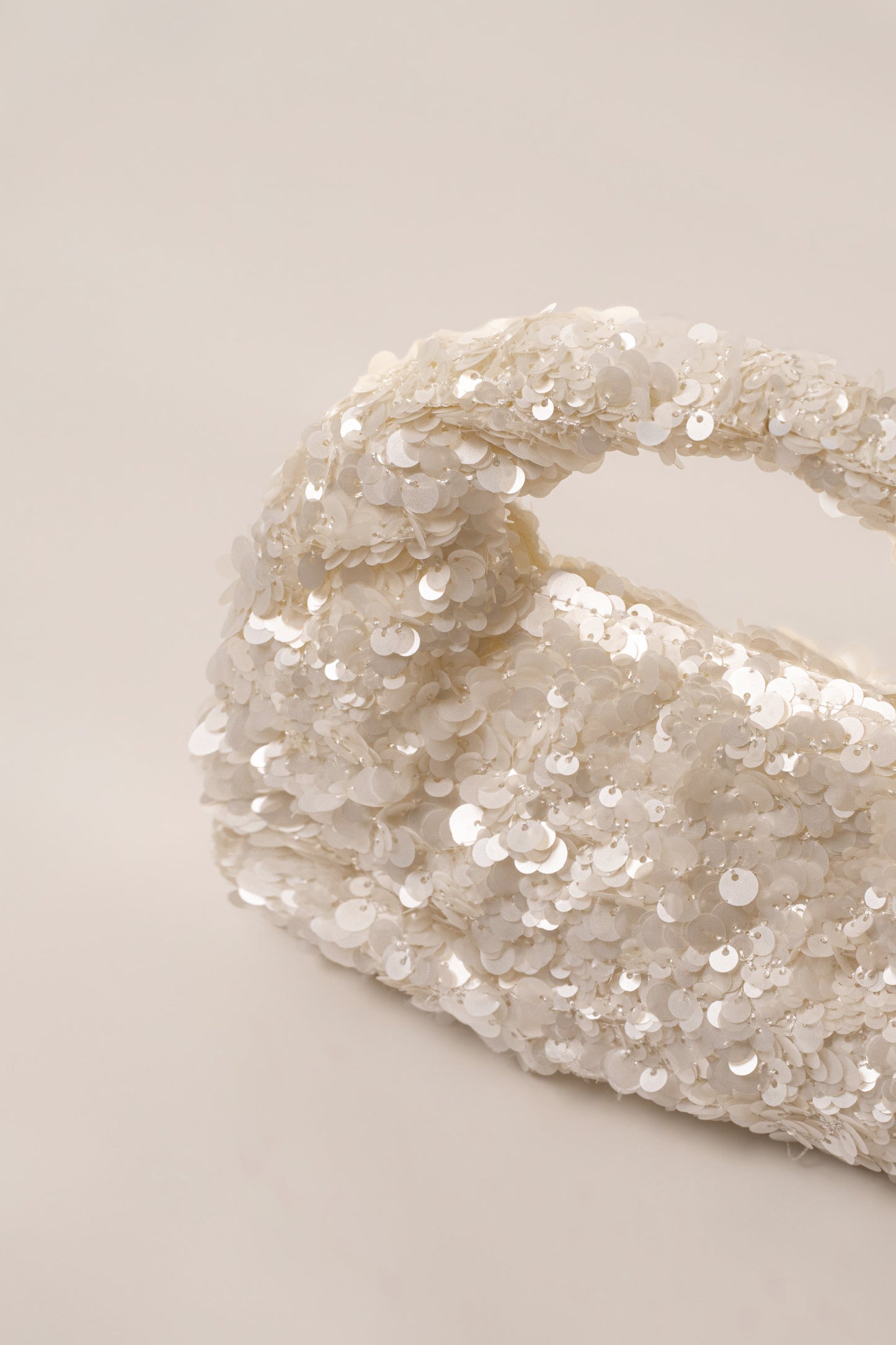 White Main Event Sequin Handbag