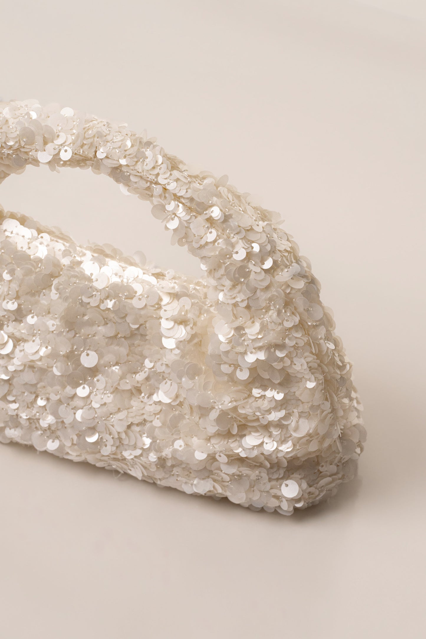 White Main Event Sequin Handbag