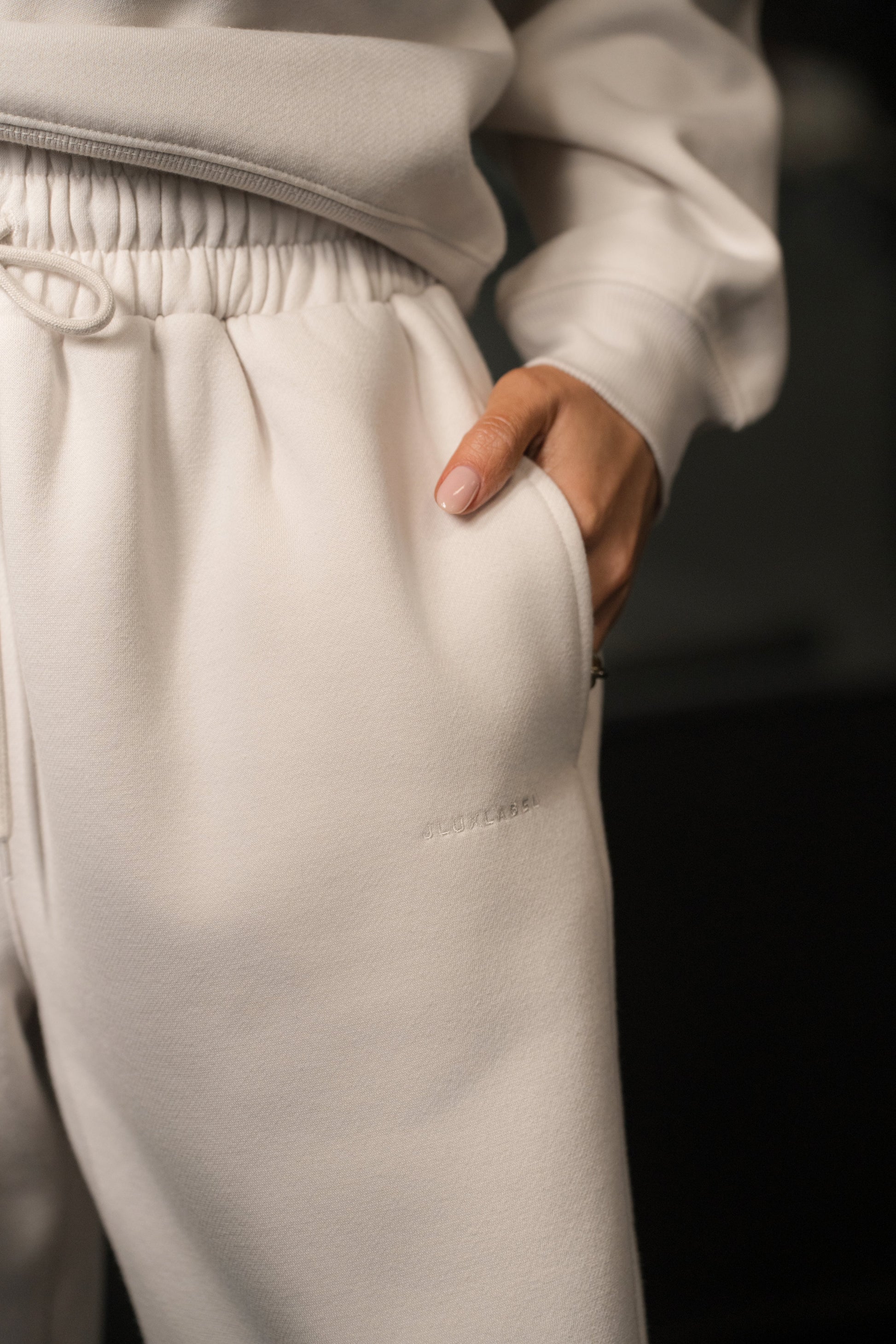 Bone JLUXLABEL Logo Fleece Pants JLUXLABEL