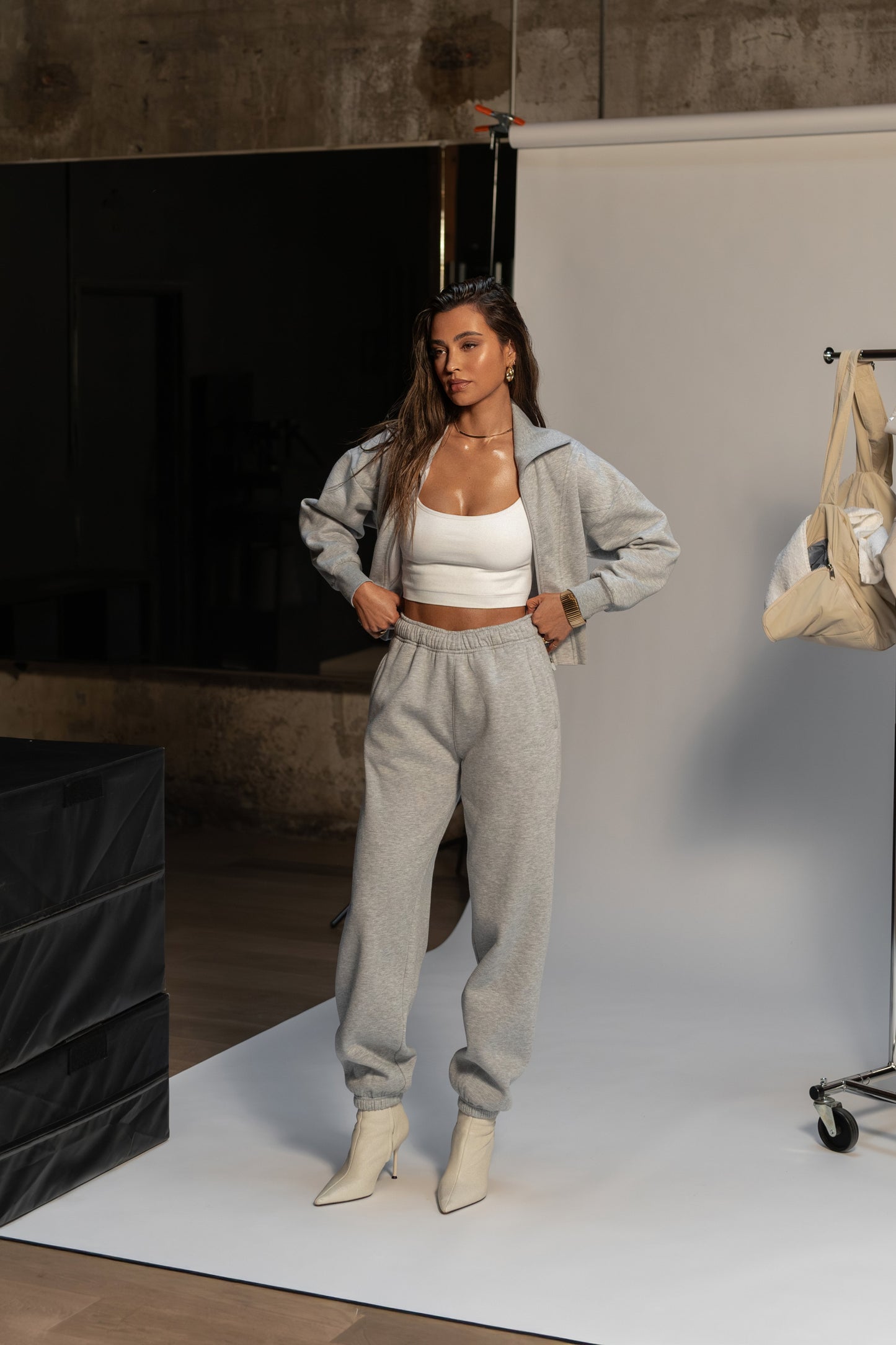 Heather Grey JLUXLABEL Logo Sweatpants JLUXLABEL