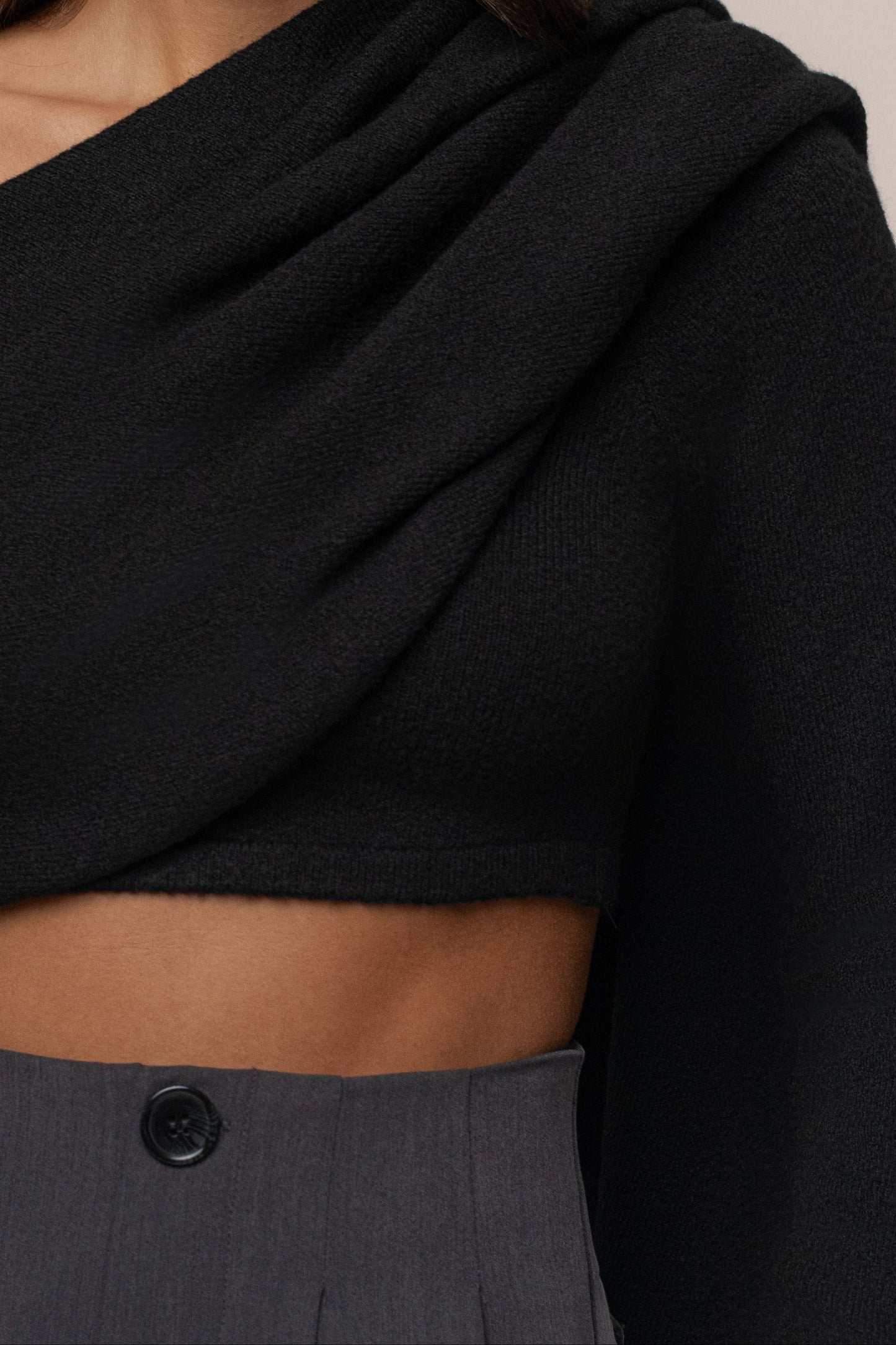 Black Capsule One Shoulder Top JLUXLABEL