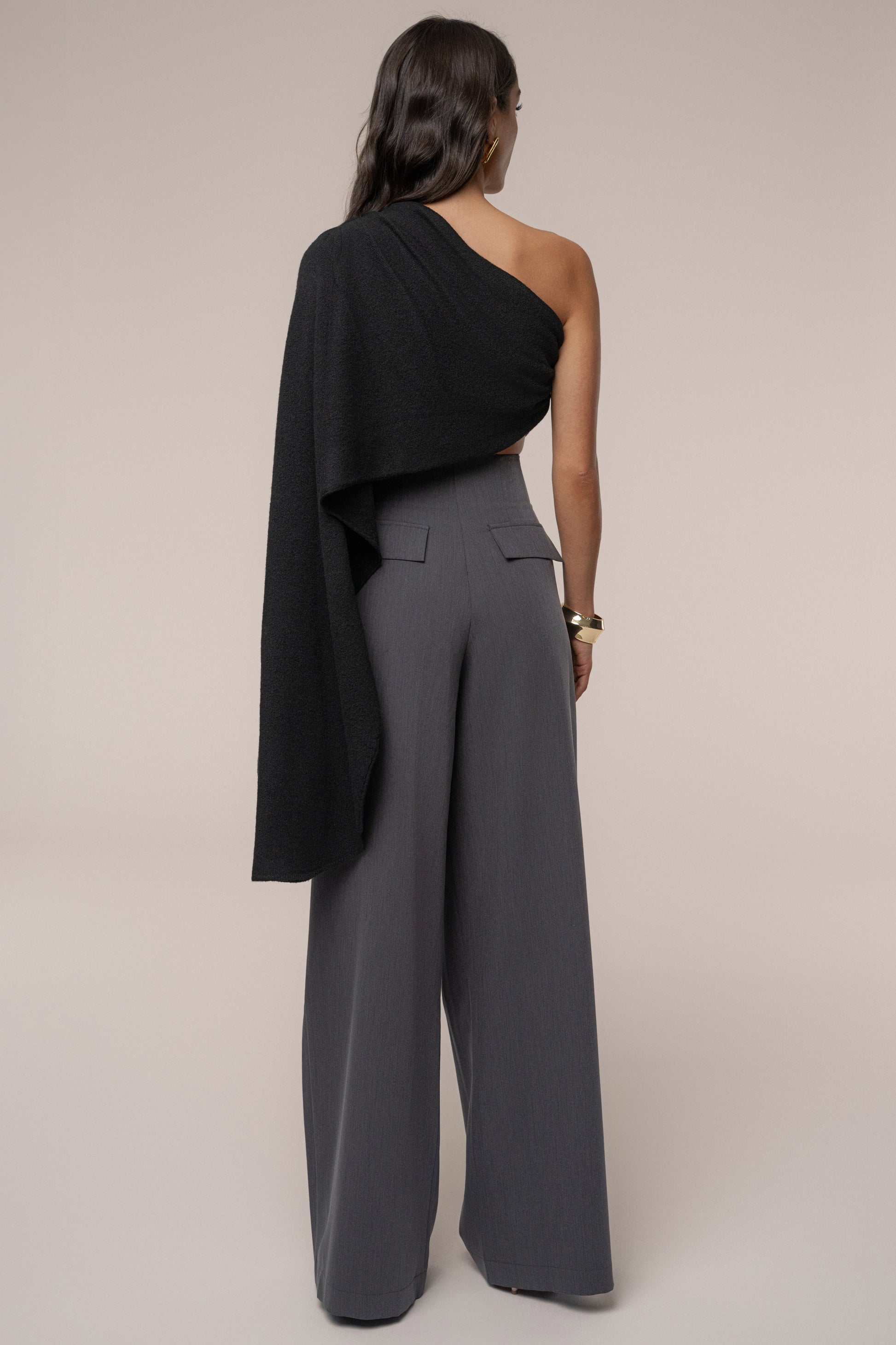 Black Capsule One Shoulder Top JLUXLABEL