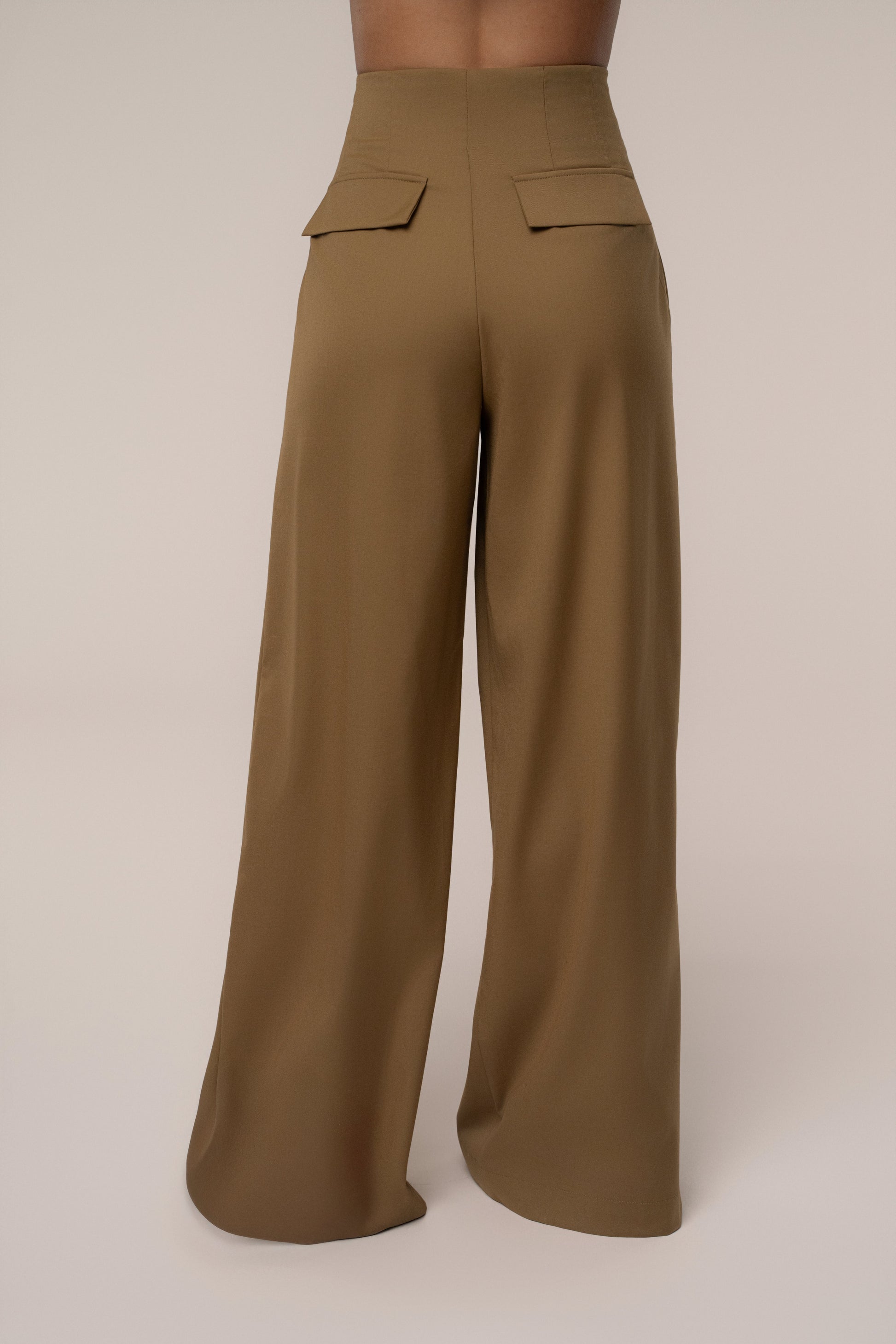 Tan Polished Pleat Trouser JLUXLABEL
