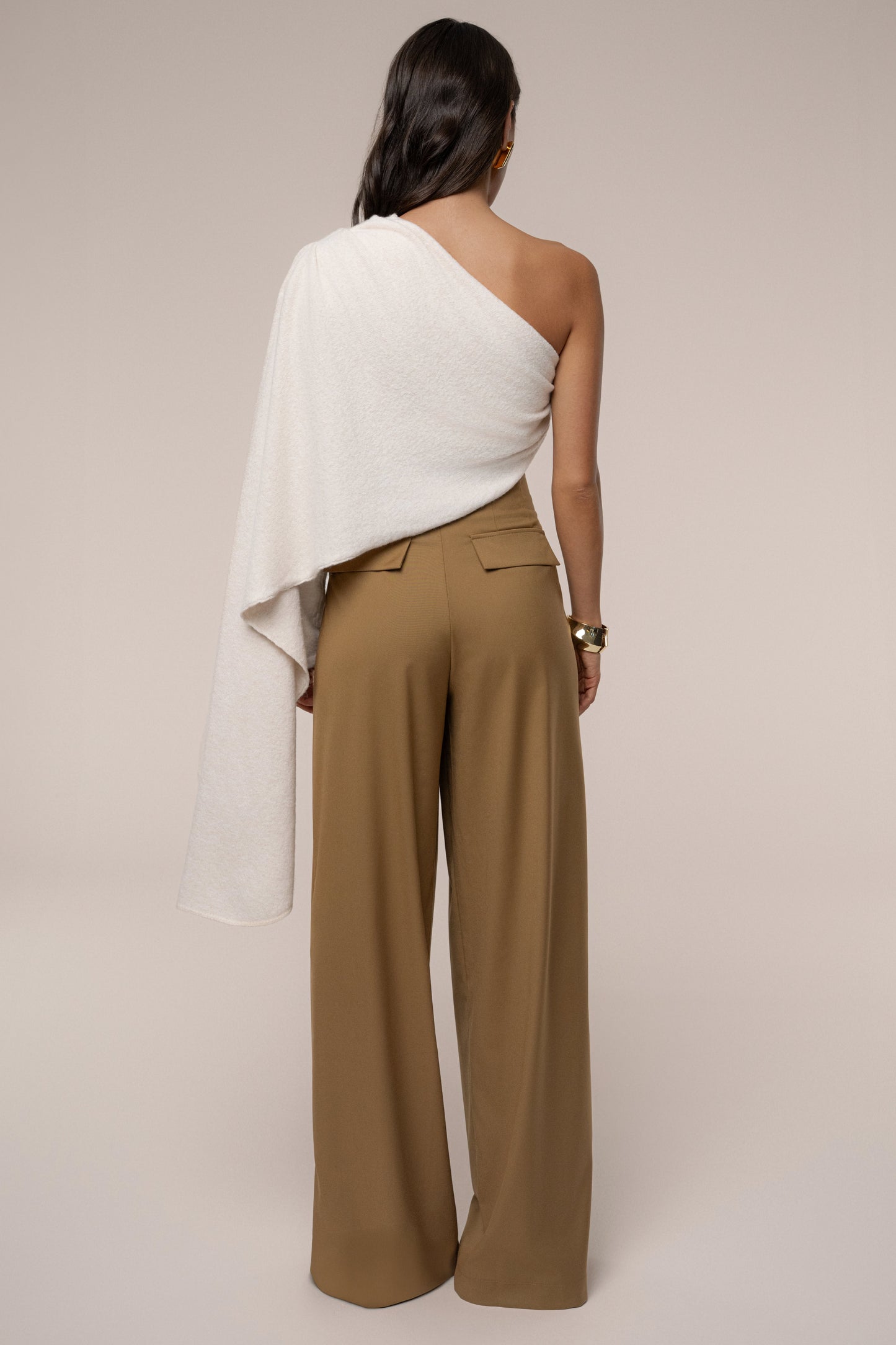 Tan Polished Pleat Trouser JLUXLABEL
