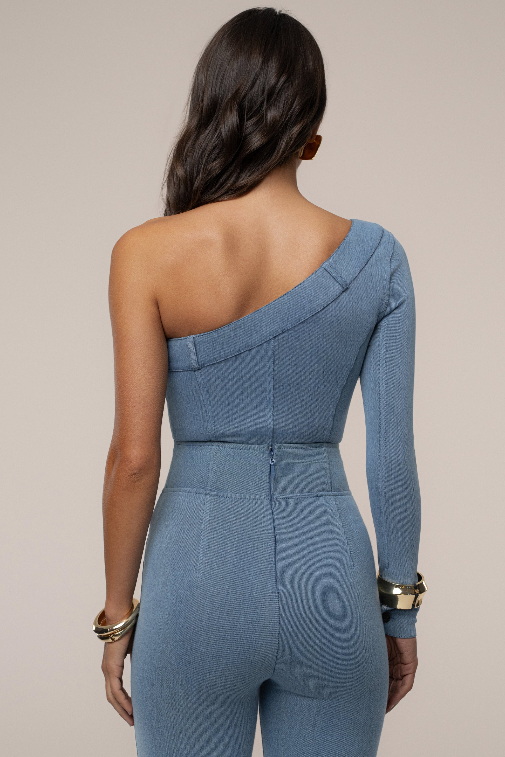 Medium Wash Button Me Up Bodysuit JLUXLABEL