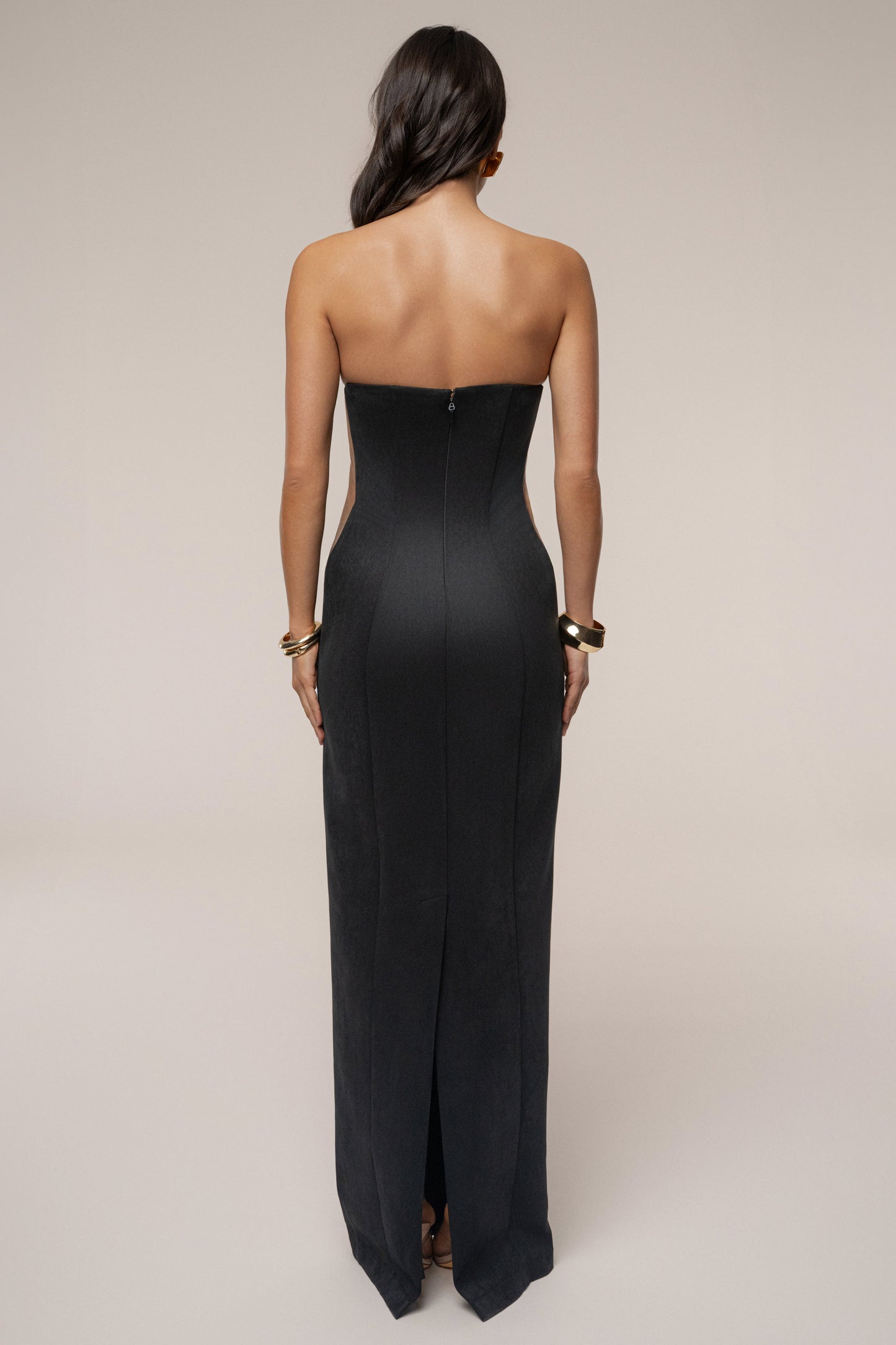 Black Madison Suede Maxi Dress JLUXLABEL