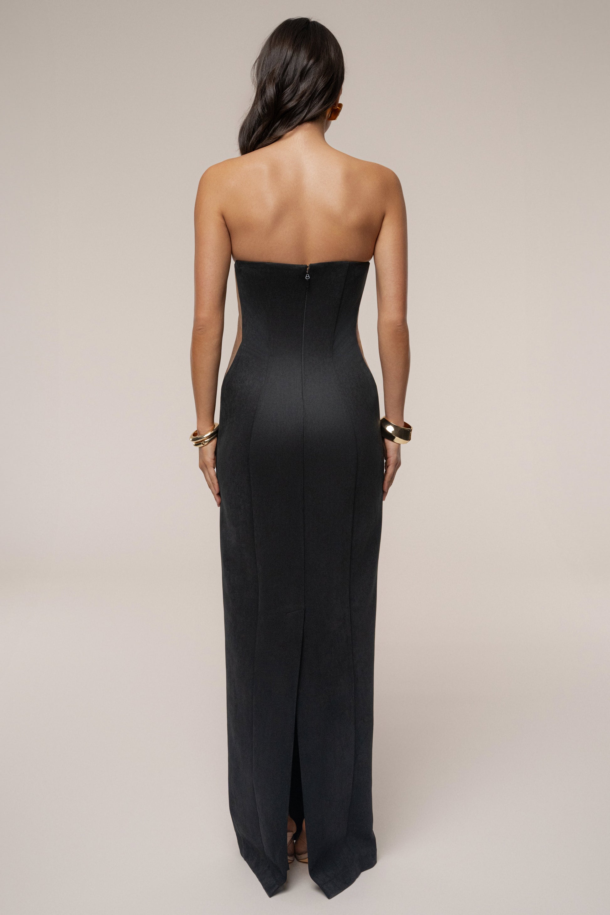 Black Madison Suede Maxi Dress JLUXLABEL