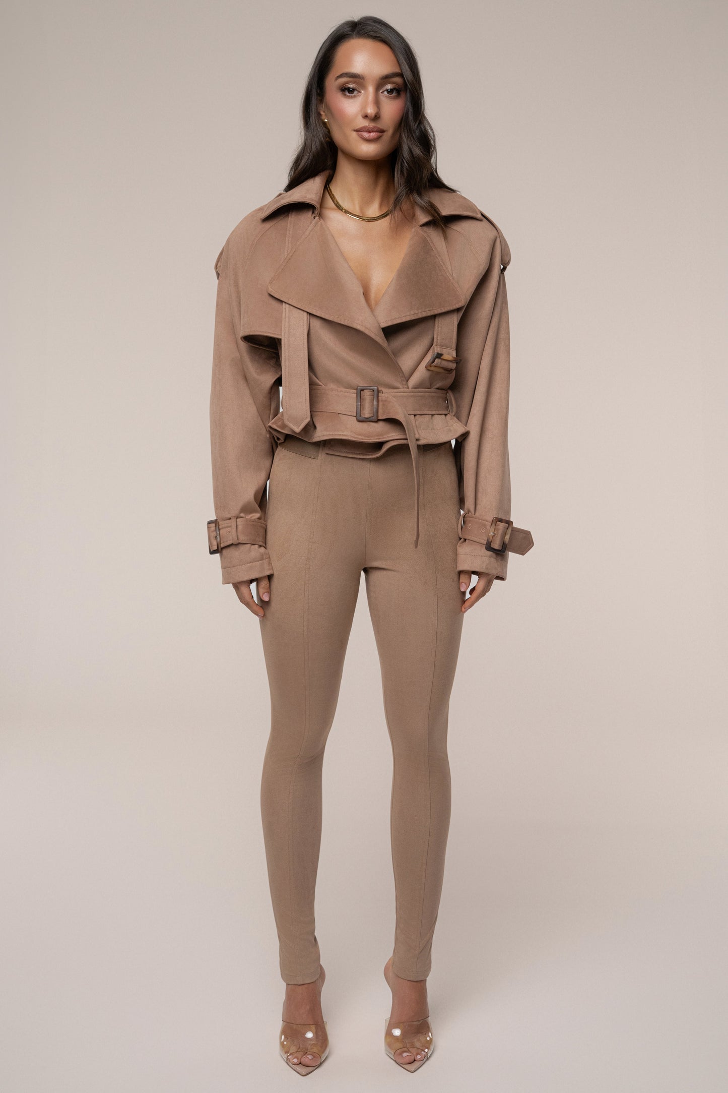 Tan Latte Cropped Jacket JLUXLABEL