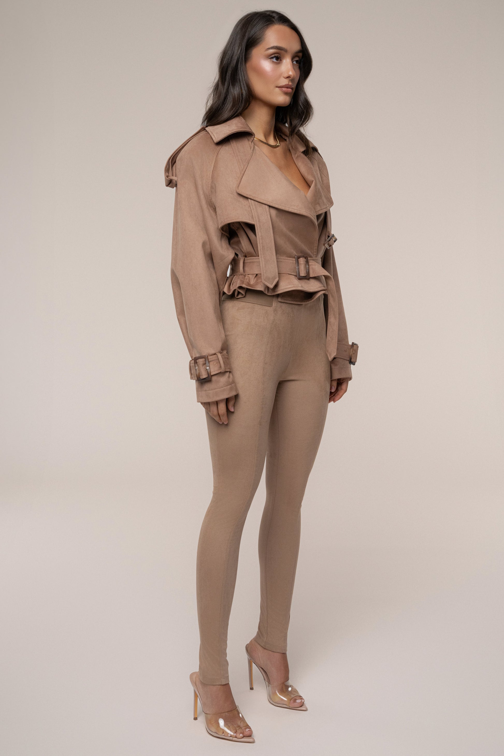 Tan Latte Cropped Jacket JLUXLABEL