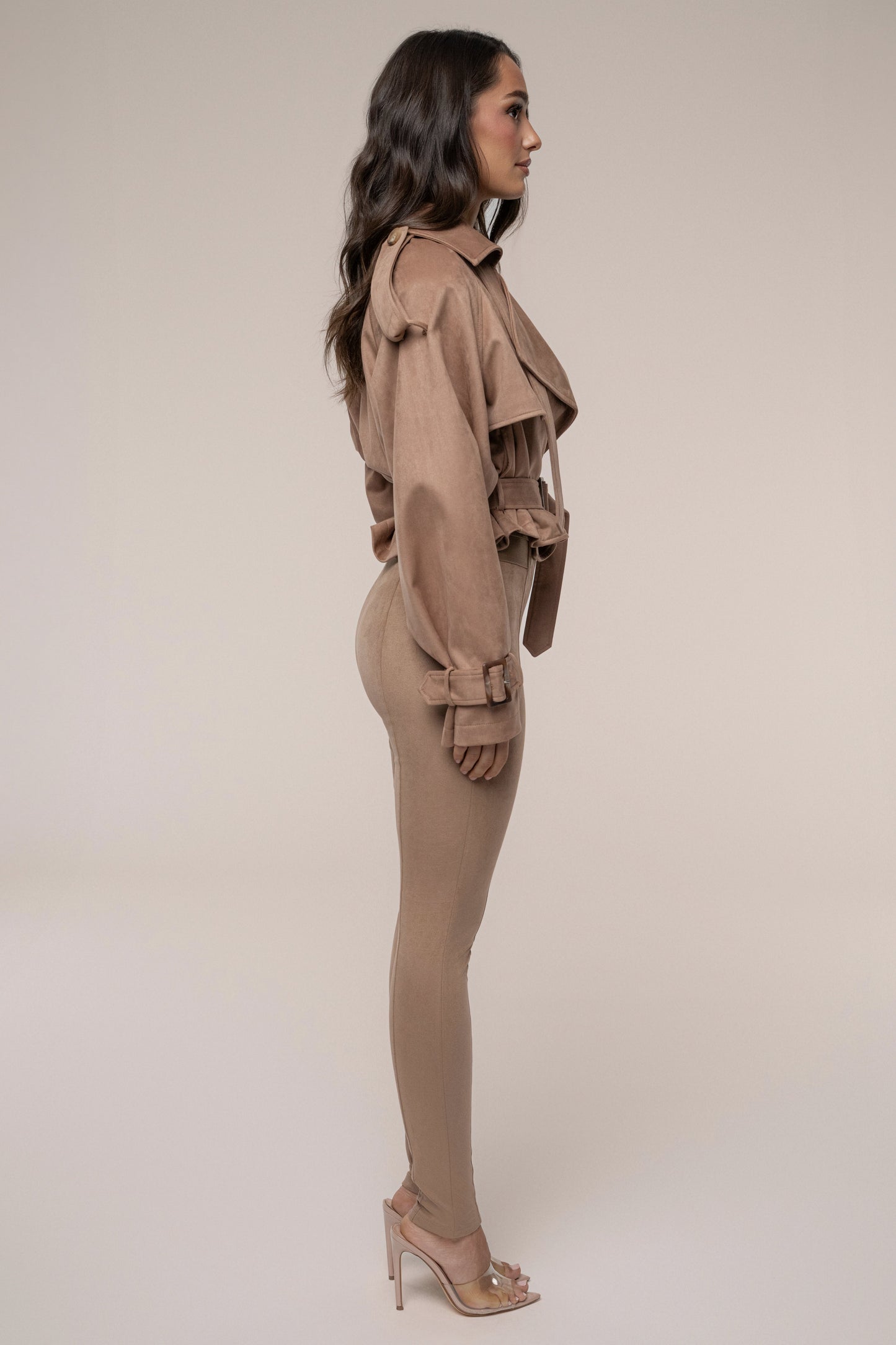 Tan Latte Cropped Jacket JLUXLABEL
