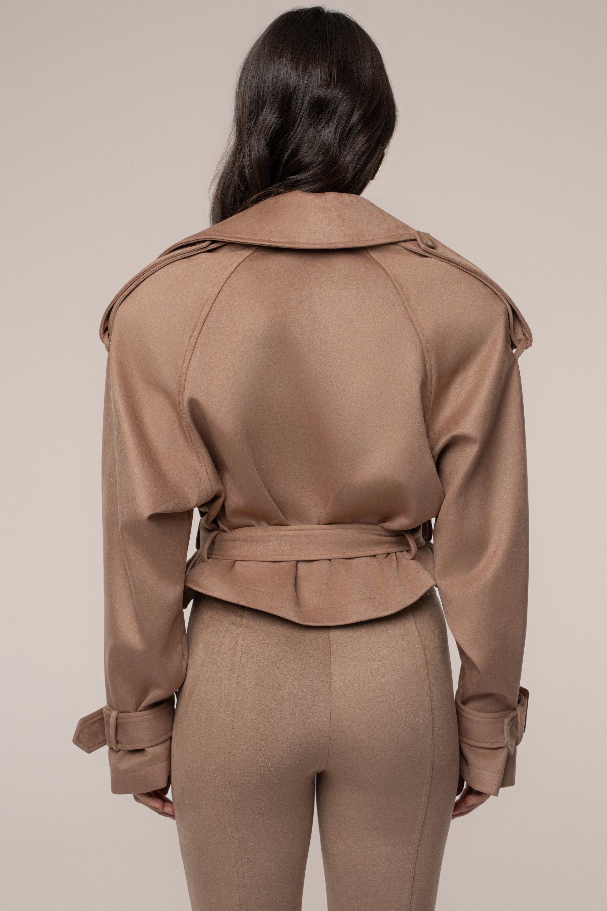 Tan Latte Cropped Jacket JLUXLABEL