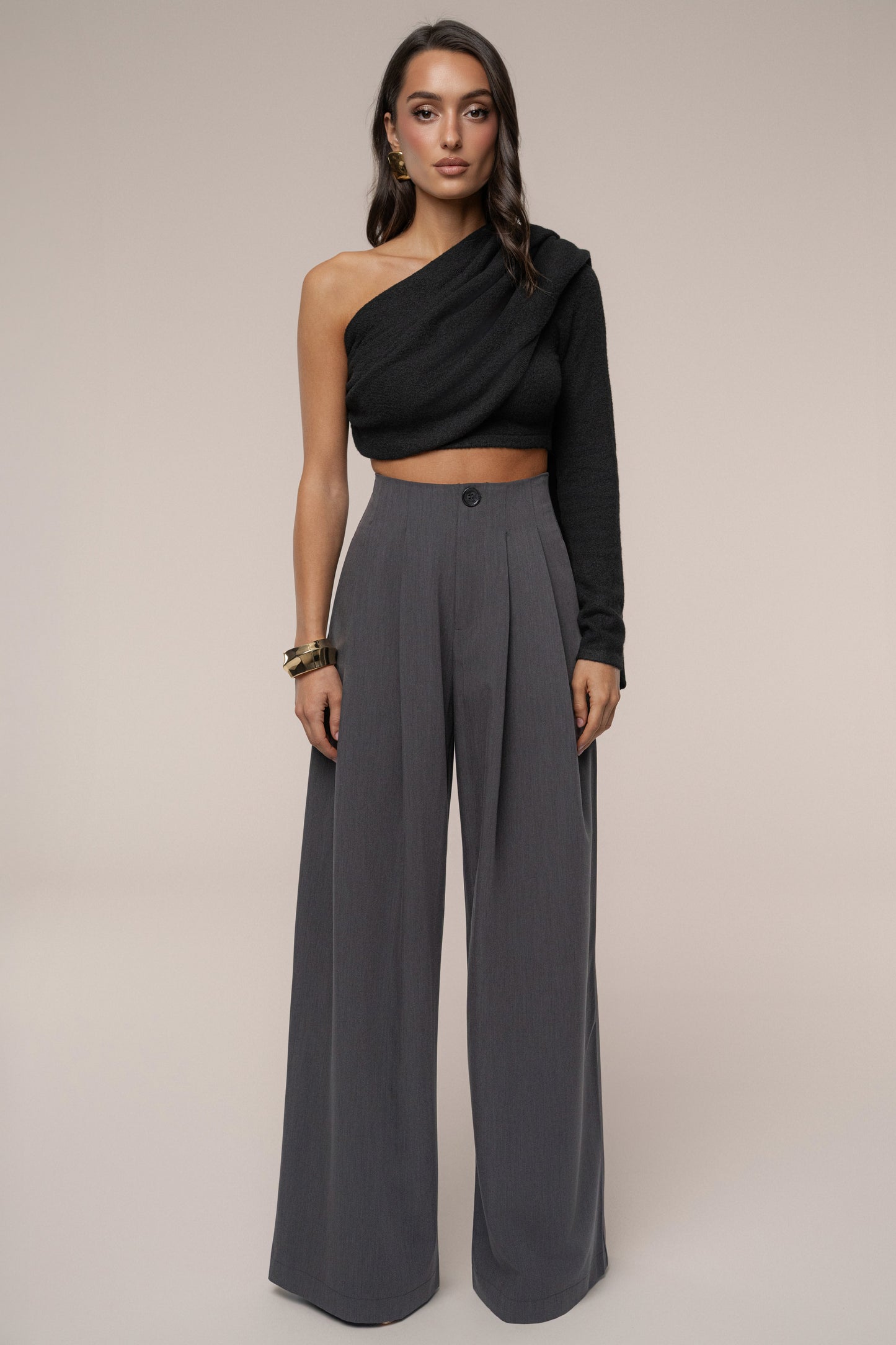 Black Capsule One Shoulder Top JLUXLABEL