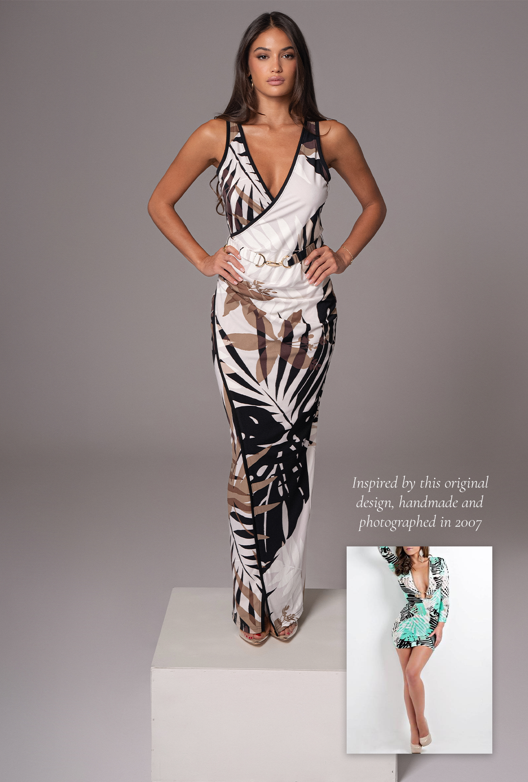 Tropical Print Revival Wrap Dress JLUXLABEL