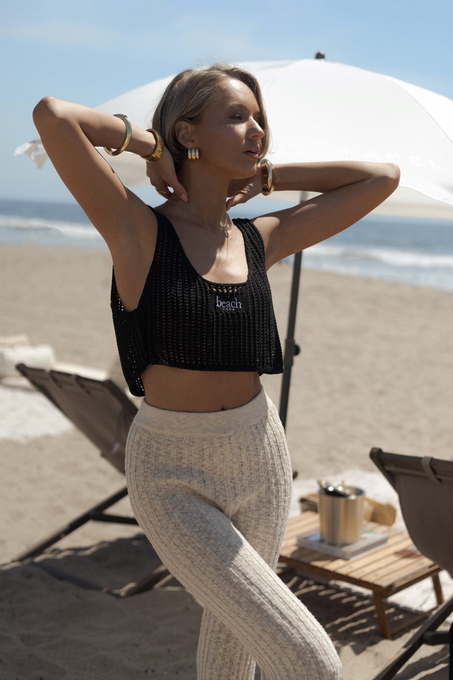 Ivory Lanah Knit Flare Pants JLUXLABEL