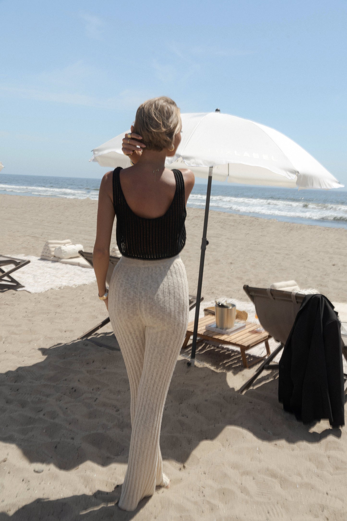 Ivory Lanah Knit Flare Pants JLUXLABEL