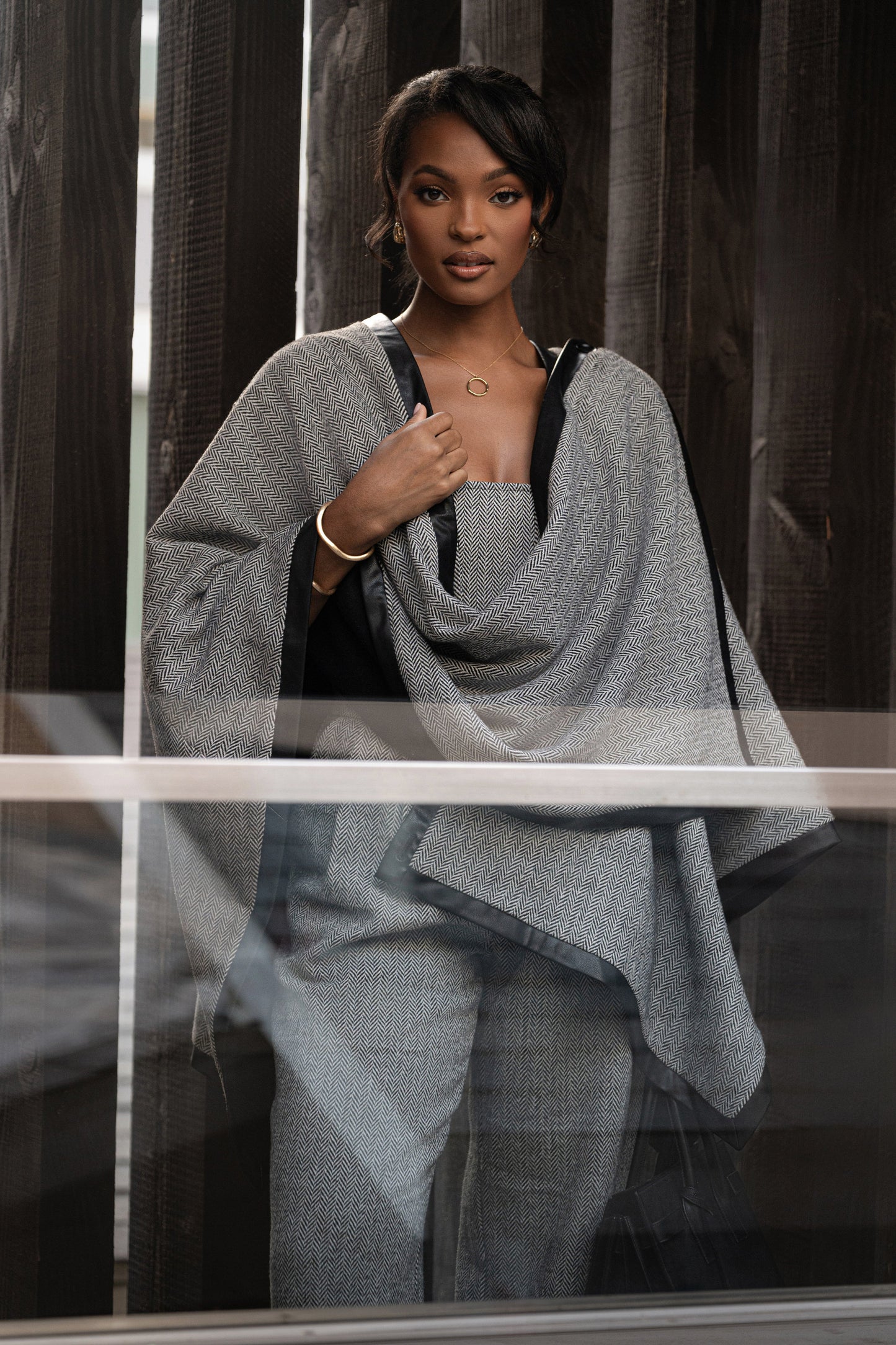 Herringbone Reversible Shawl JLUXLABEL