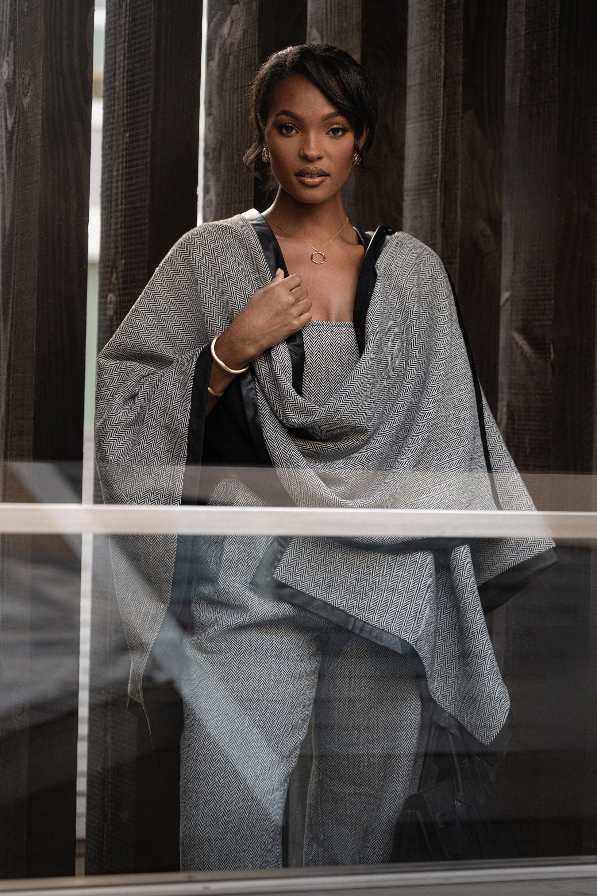 Herringbone Reversible Shawl JLUXLABEL