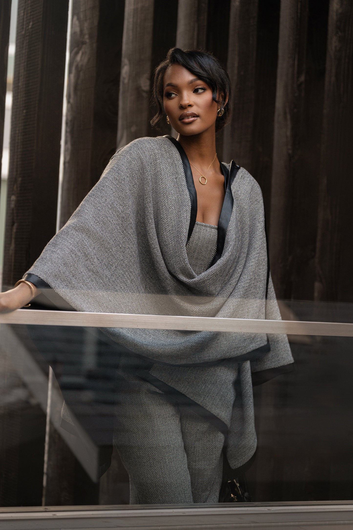 Herringbone Reversible Shawl JLUXLABEL