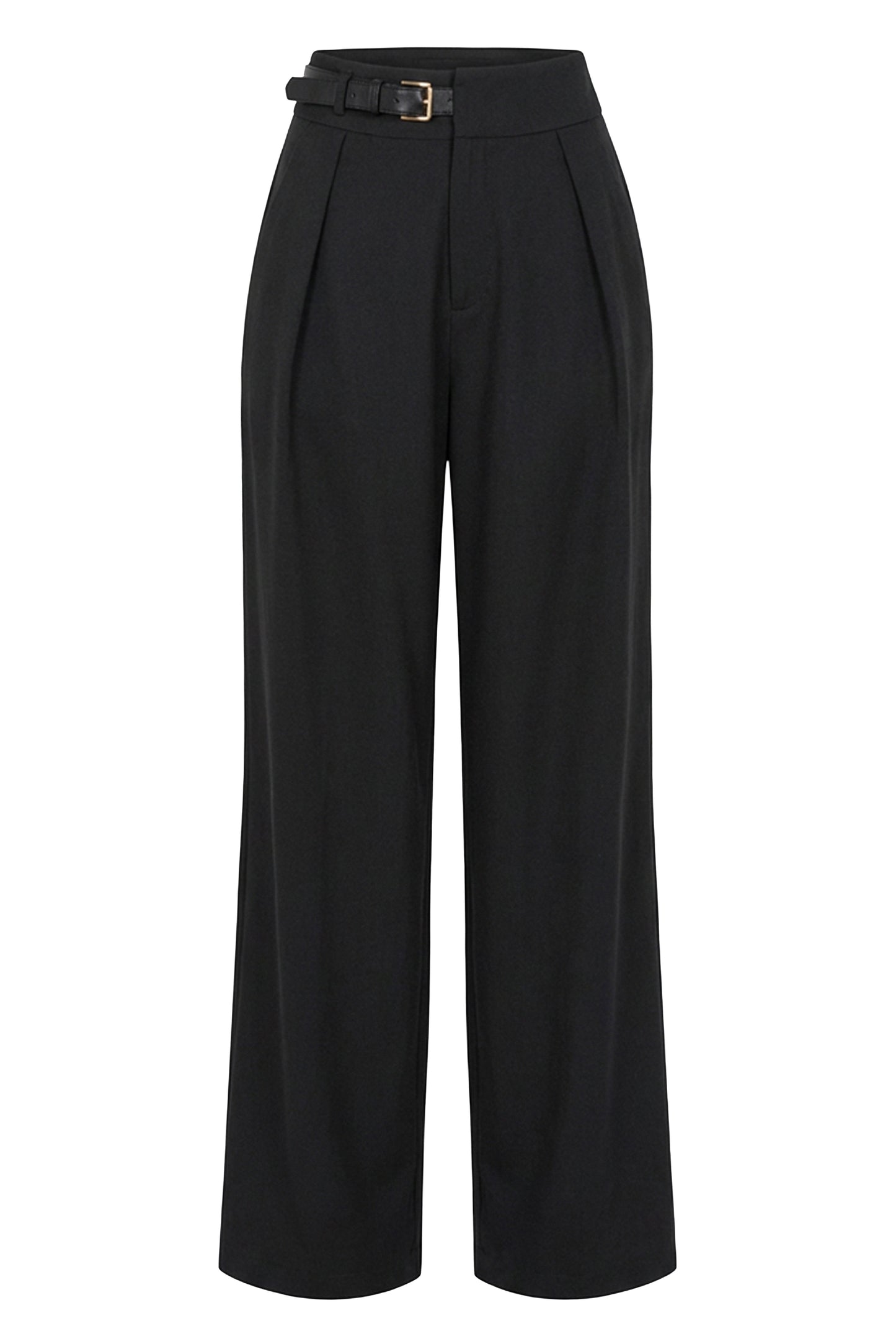 Black Everywhere Belted Trousers JLUXLABEL