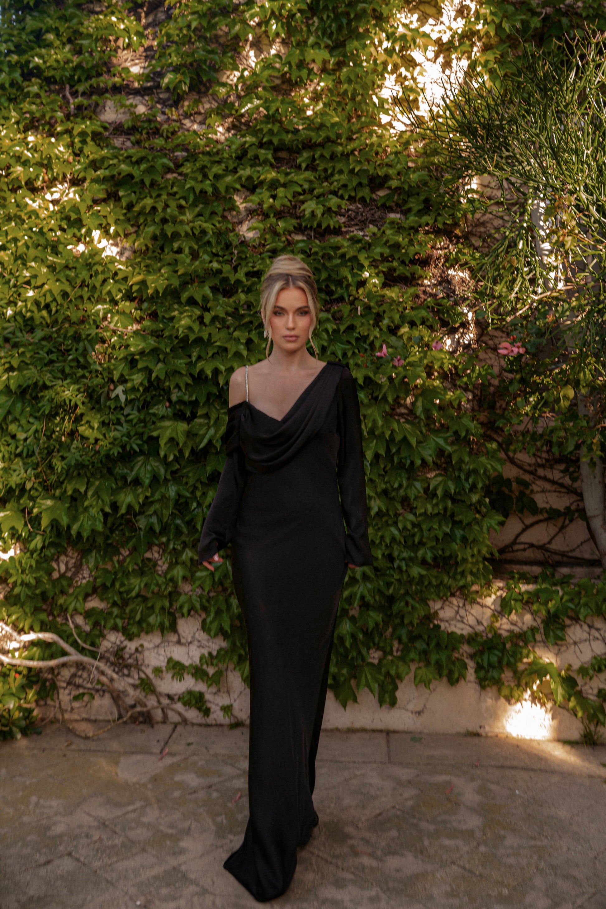 Black One And Only Satin Dress JLUXLABEL
