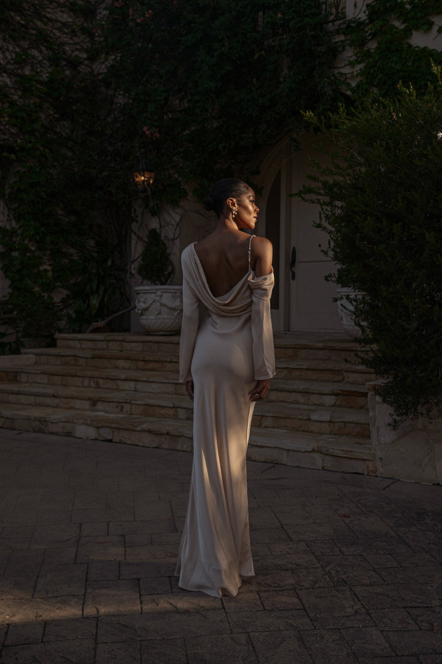 Champagne One And Only Satin Dress NEWFASHIONEDGE