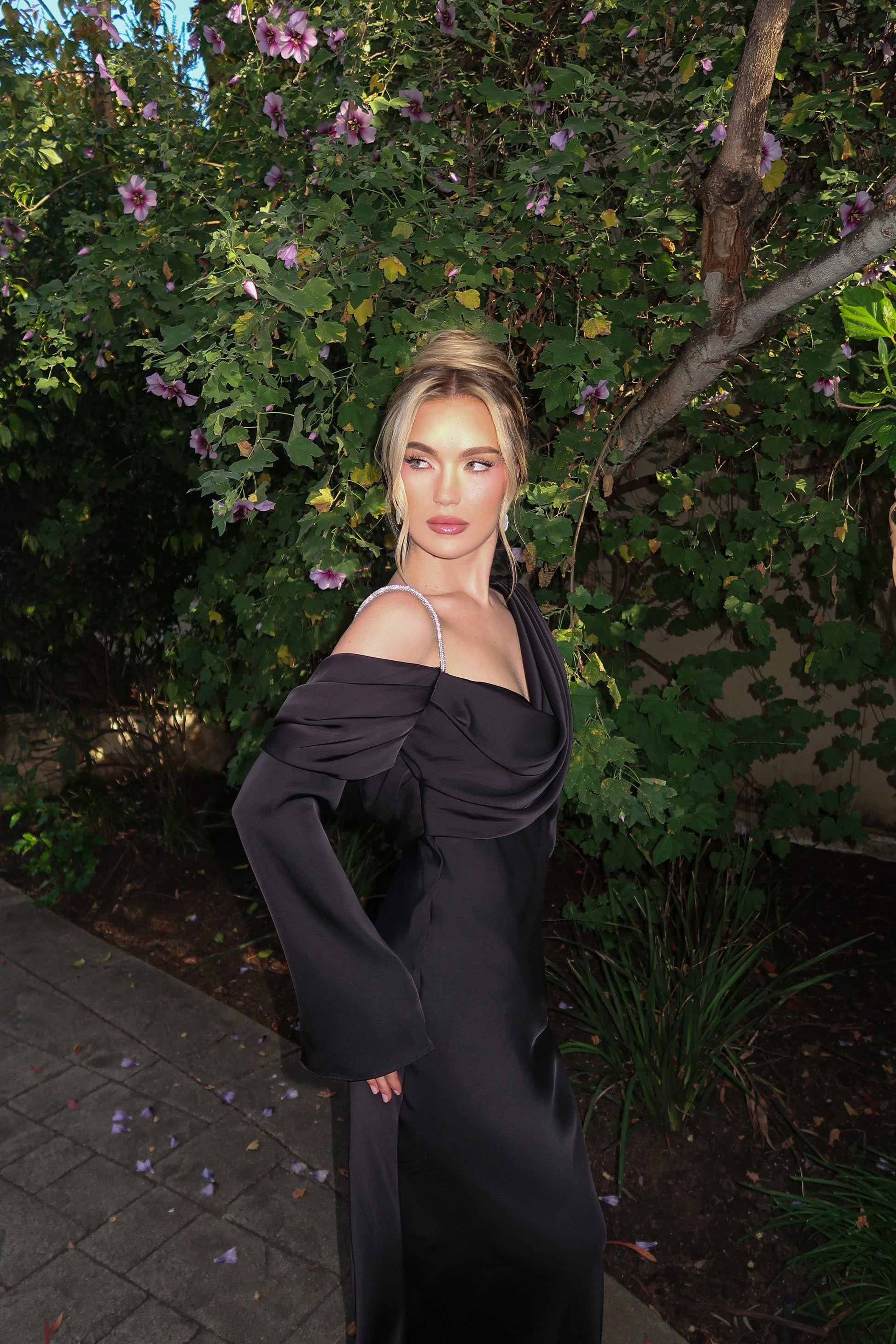 Black One And Only Satin Dress JLUXLABEL