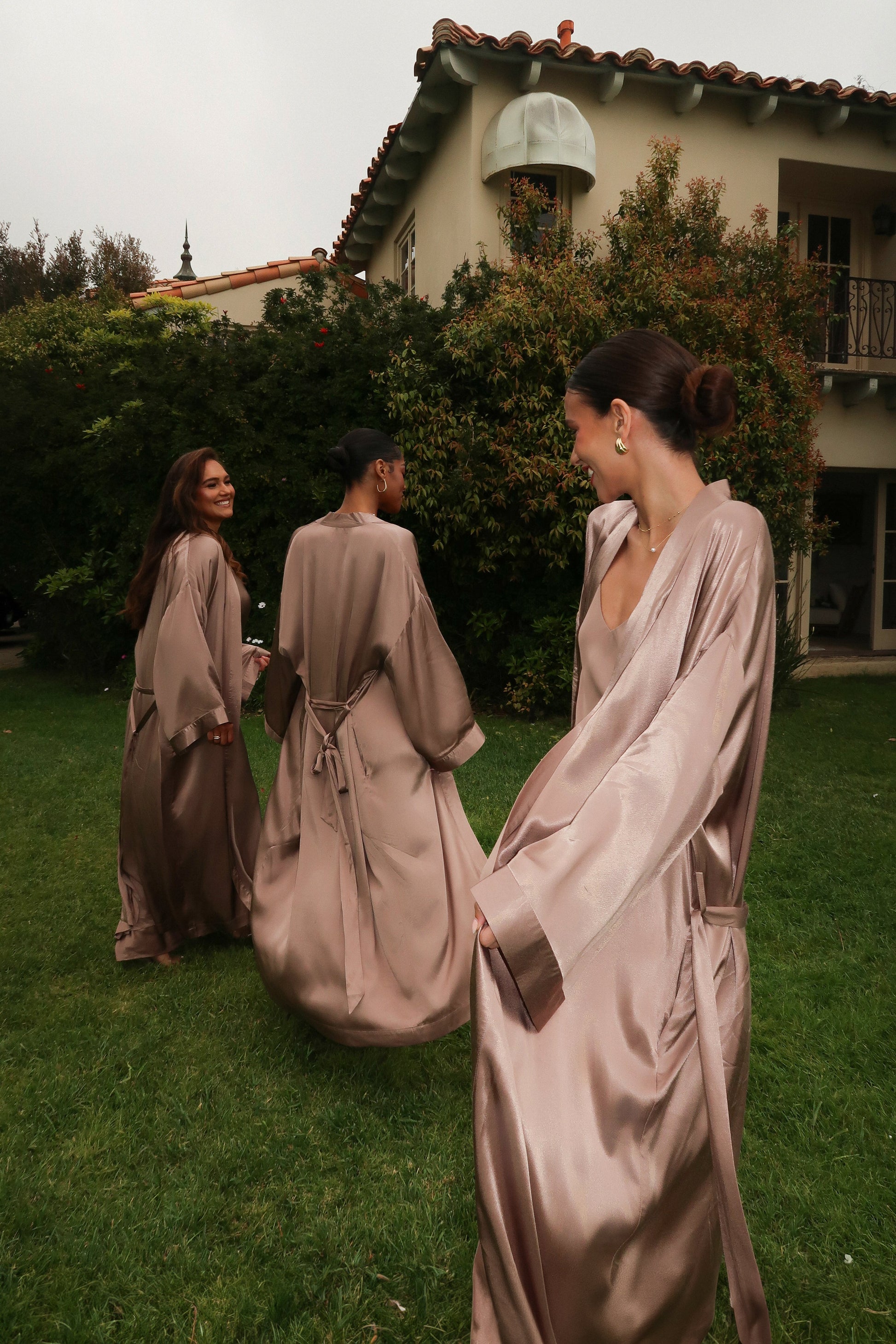 Bronze Forever And Always Satin Robe JLUXLABEL