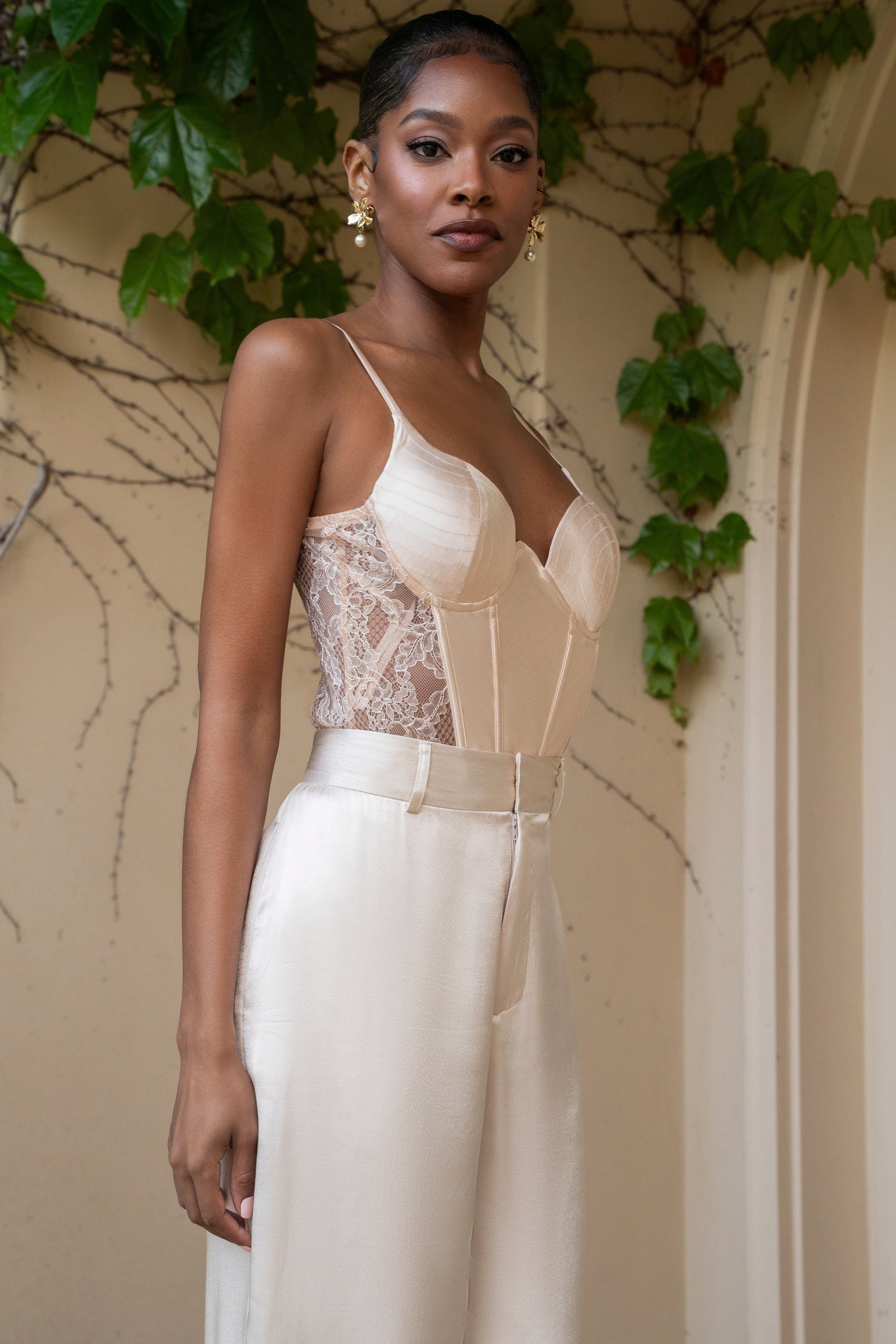 Champagne Incomparable Lace Bodysuit JLUXLABEL